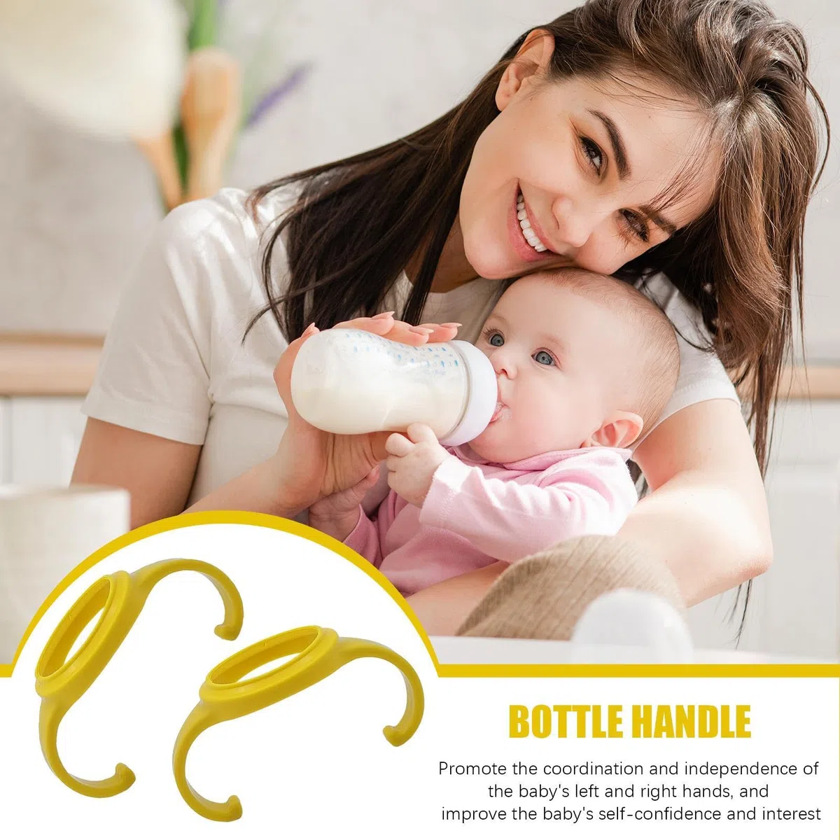 Manici Per Biberon Mam, 2 Pezzi Hold My Bottle Handles, Maniglie Per Biberon Antiscivolo, Portabiberon Per Allattamento, Impugnatura Per Biberon Collo Largo, Maniglia Per Biberon