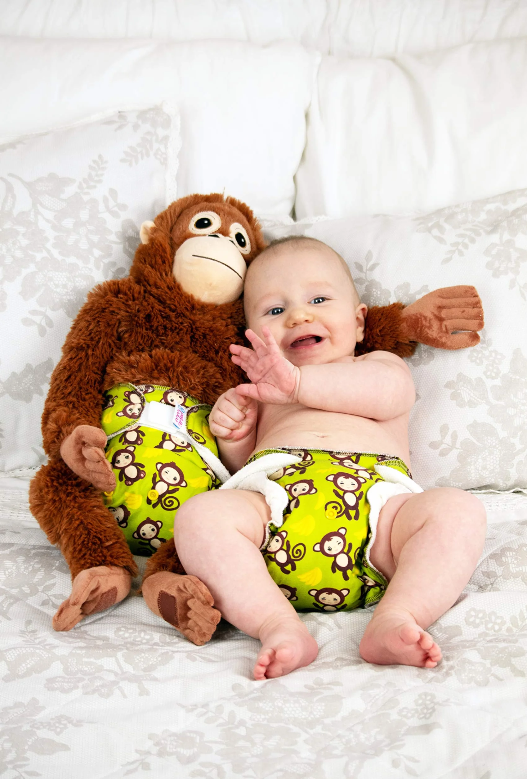 Petit Lulu Pannolino Mutandina Maxi Bambù Fitted Notte | Bottoni | Fluffy Organic | Pannolini di stoffa | Riutilizzabile e lavabile | Pannolini lavabili | Prodotto in Europe (Monkey Business)