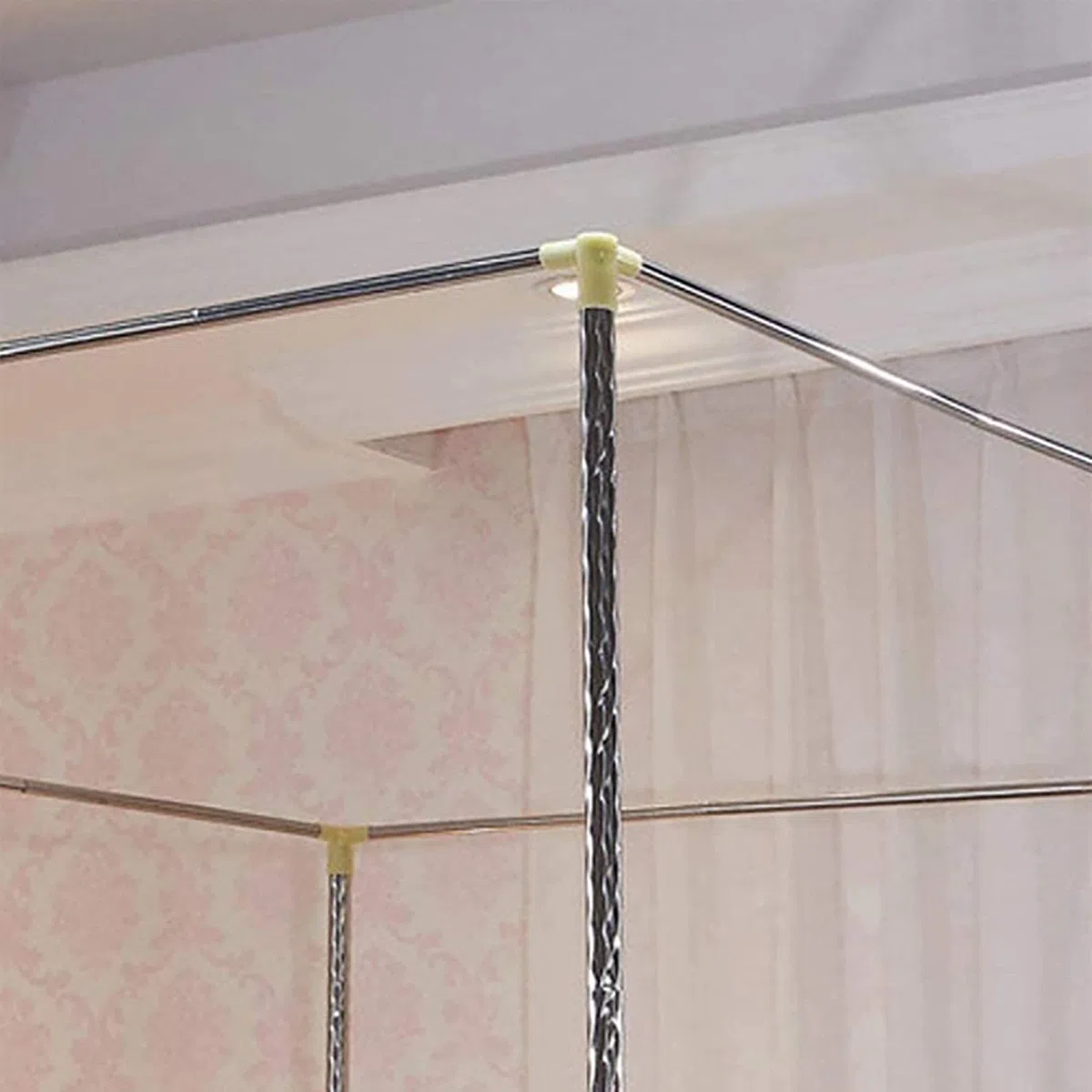 Telaio per Zanzariera, Baldacchino dell'Acciaio Inossidabile, Post della Struttura del Baldacchino, per Letto Singolo/Matrimoniale, Si Adatta al Tuo Materasso Facile Montaggio Fai-da-Te