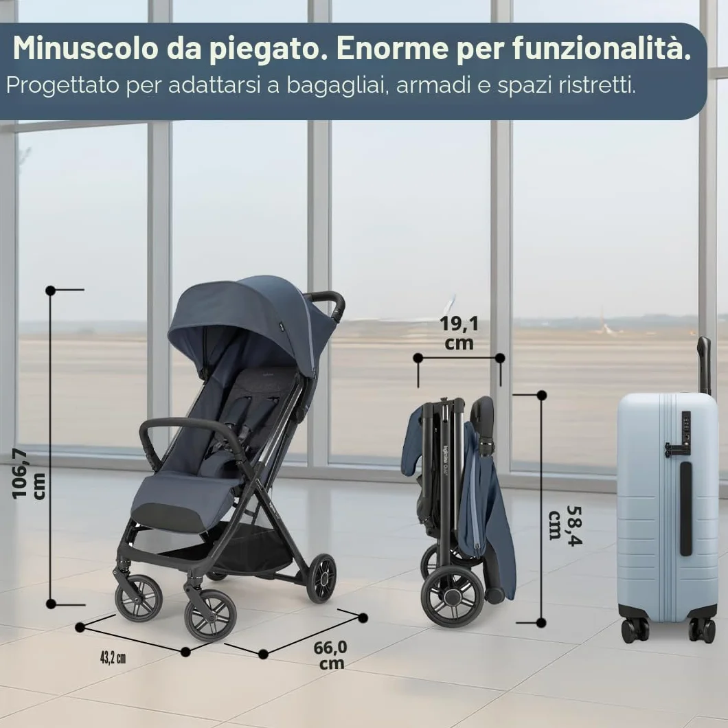 Passeggino Inglesina QUID3 4 ruote Astral blue AG87S0ALB