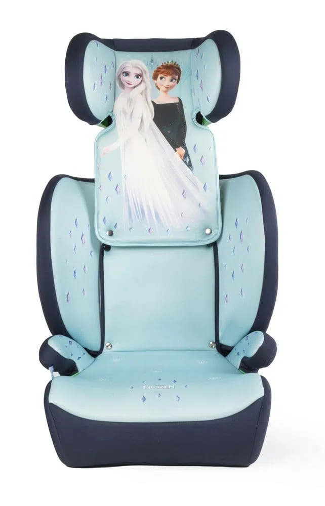 Disney Frozen i-Size, Seggiolino auto bambini 15-36 kg (3,5-12 anni), 100-150 cm, Gruppo 2/3, si installa con cintura a 3 punti, azzurro