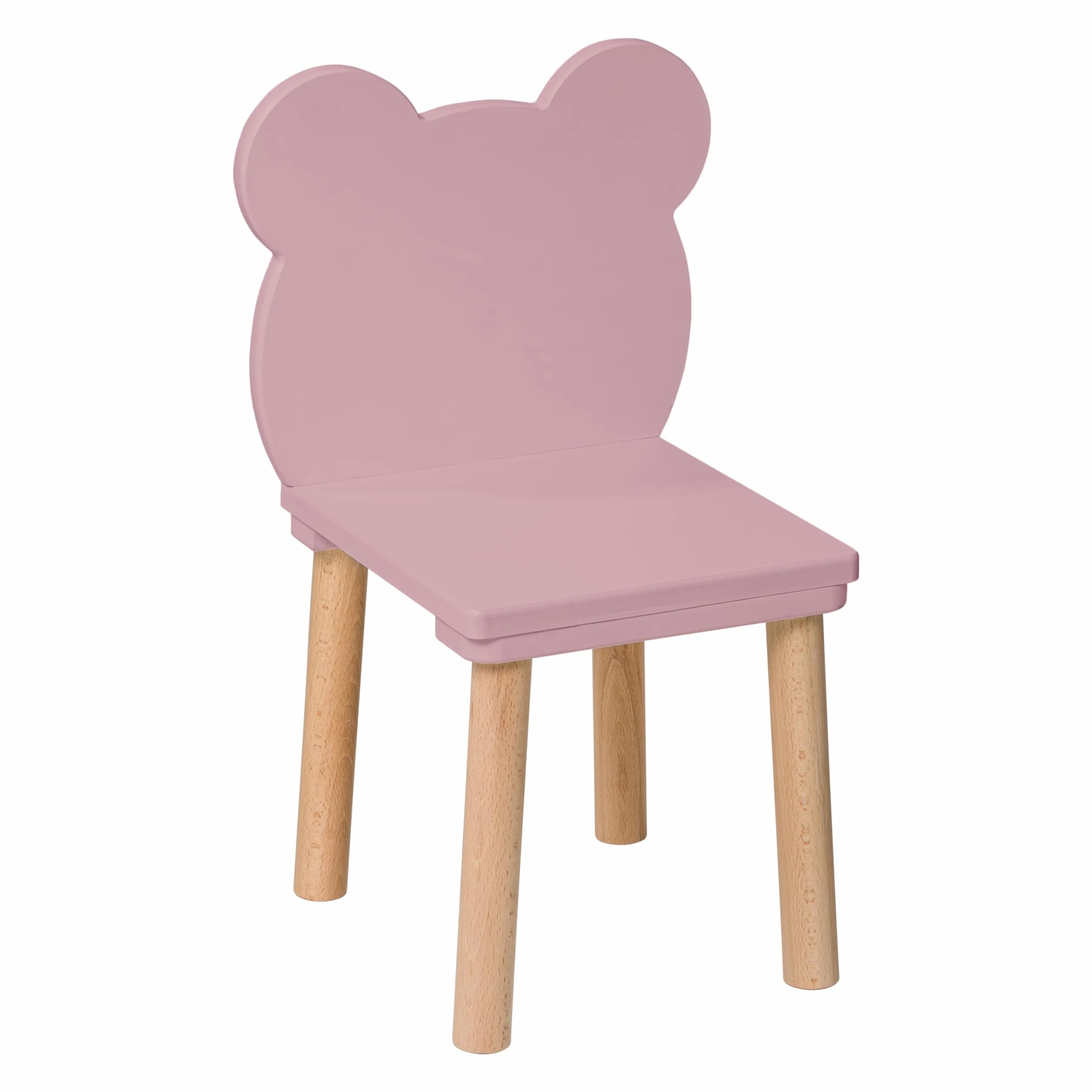 Sedia in legno per bambini con orso rosa Toddler Chair 2-7 anni