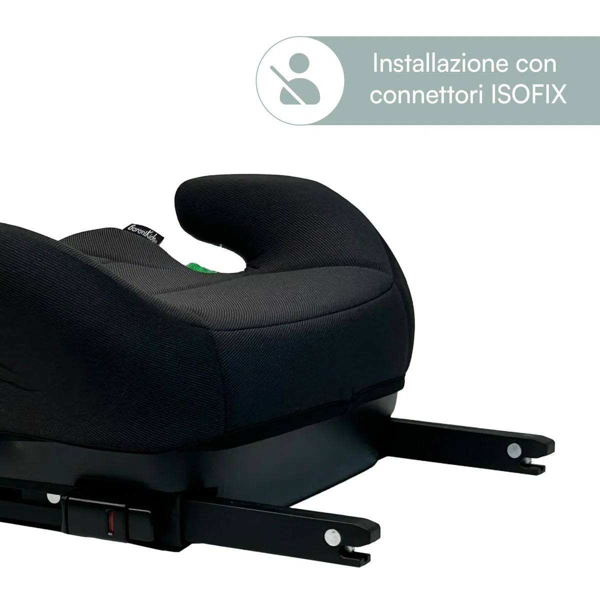 Rialzino Auto i-Size 125-150 cm, Seduta Imbottita con Rivestimento Removibile e Lavabile, Booster Auto Compatto 41x37x21 cm (Standard + Isofix)