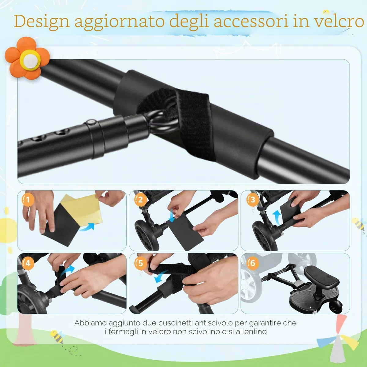 Passeggino con sedile più grande, poggiapiedi per passeggino, universale, per bambini dai 2 ai 6 anni (25 kg), si adatta al 99% di tutti i passeggini, facile installazione, per famiglie con