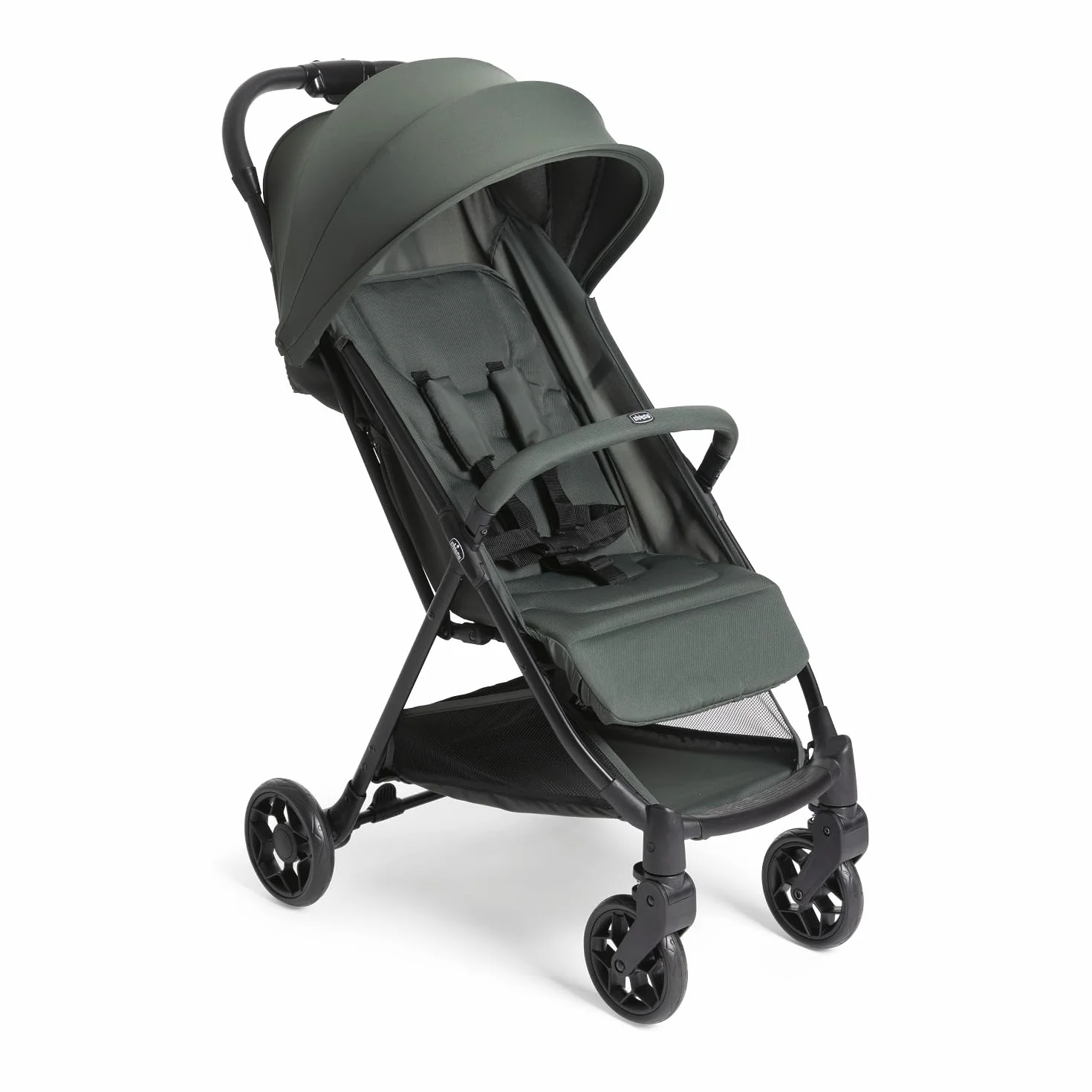 Chicco Urbino Passeggino Leggero 0+ Mesi-22 Kg Chiusura Smart Compatta Capotte UV50+ Antipioggia Schienale Reclinabile Regolabile Poggiagambe Verde