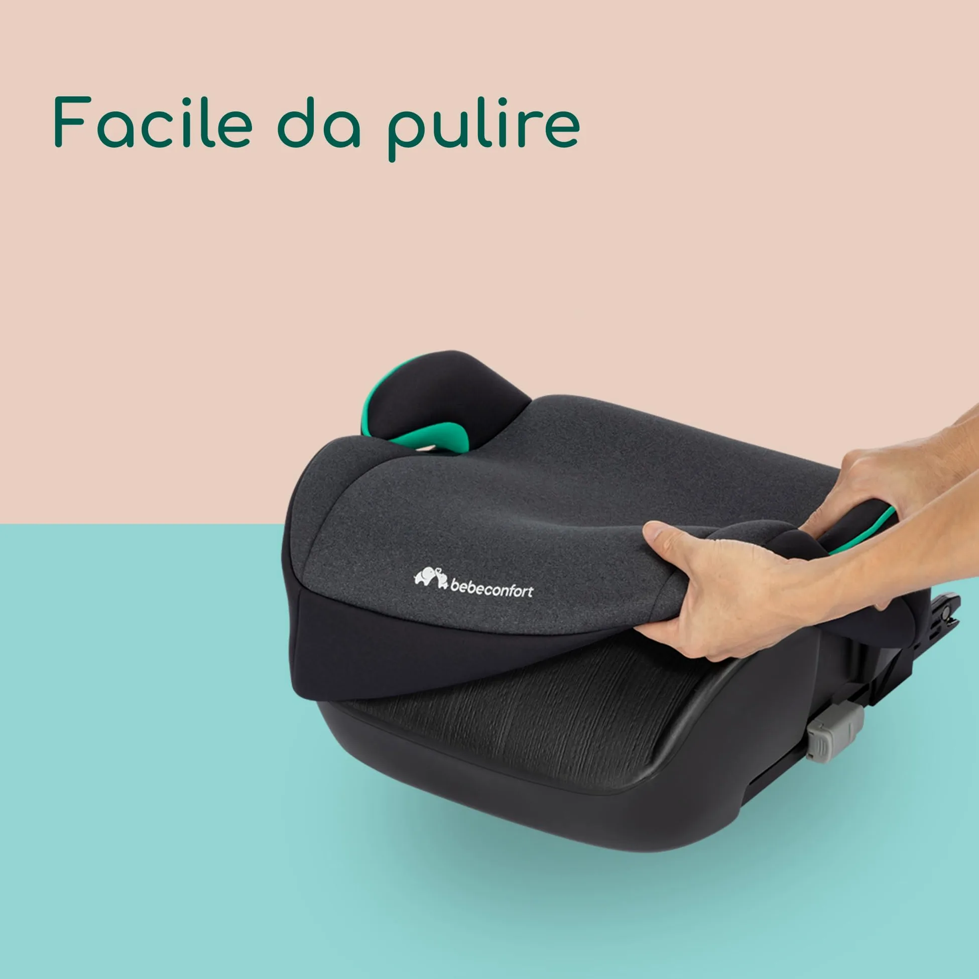 Bebeconfort Manga i-Fix Rialzo Auto per bambini, Seduta auto bambini, seggiolino auto isofix gruppo 3 per Bambini 128-150 cm, dai 6 ai 12 Anni (22-36 kg), Tinted Black