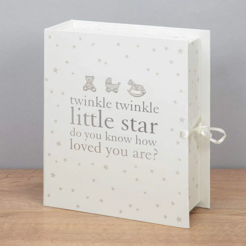 ukgiftstoreonline Scatola dei ricordi con scomparti e icone regalo, motivo Twinkle Twinkle Little Star, 28.5 cm x 23 cm x 9.5 cm