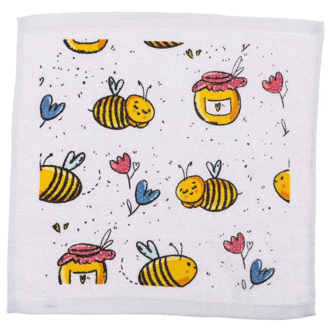 Bada Bing Set di 12 asciugamani magici a tema ape – Guanti magici in cotone con gancio, asciugamano magico per bambini, circa 30 x 30 cm, 4 scomparti, regalo di compleanno