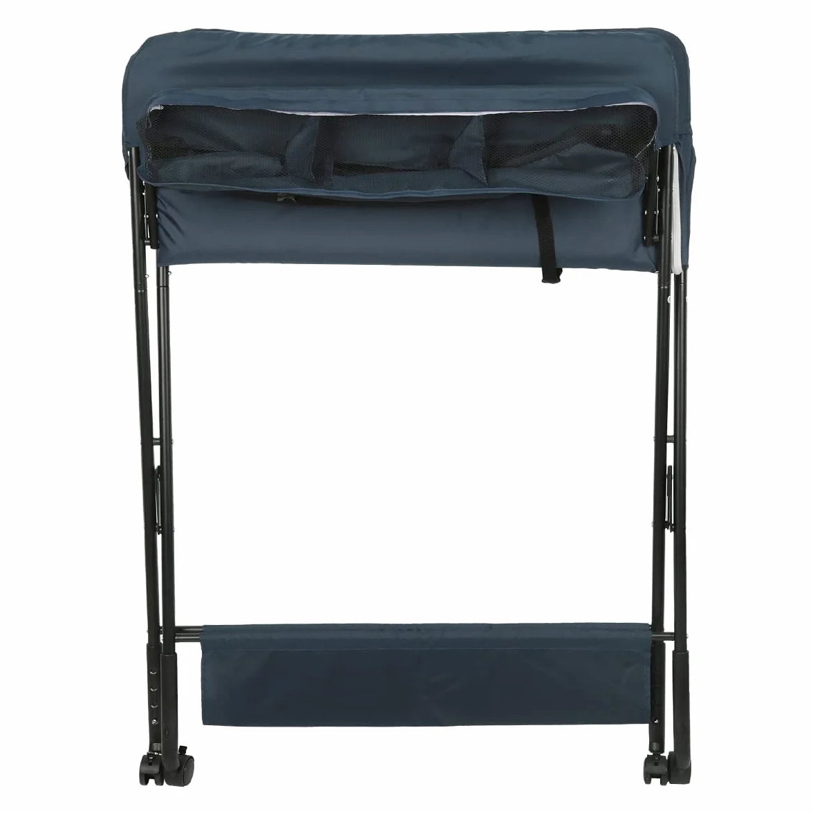 Fasciatoio Pieghevole con 4 Ruote Freno, Portatile Multifunzionale, 3 Regolabile in Altezza, Blu Navy