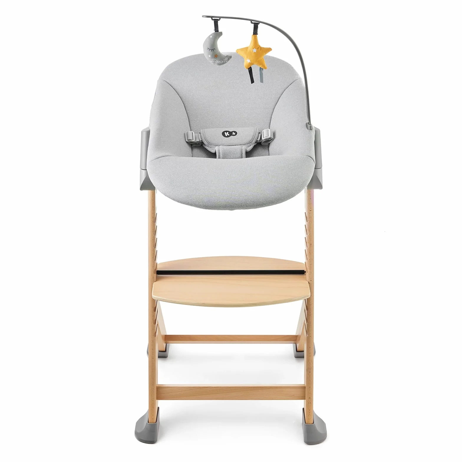 Kinderkraft ENOCK Seggiolone Pappa + Sdraietta CALMEE Legno Evolutivo Multifunzionale Sedia Ergonomica Altezza Regolabile 6 Mesi 10 Anni