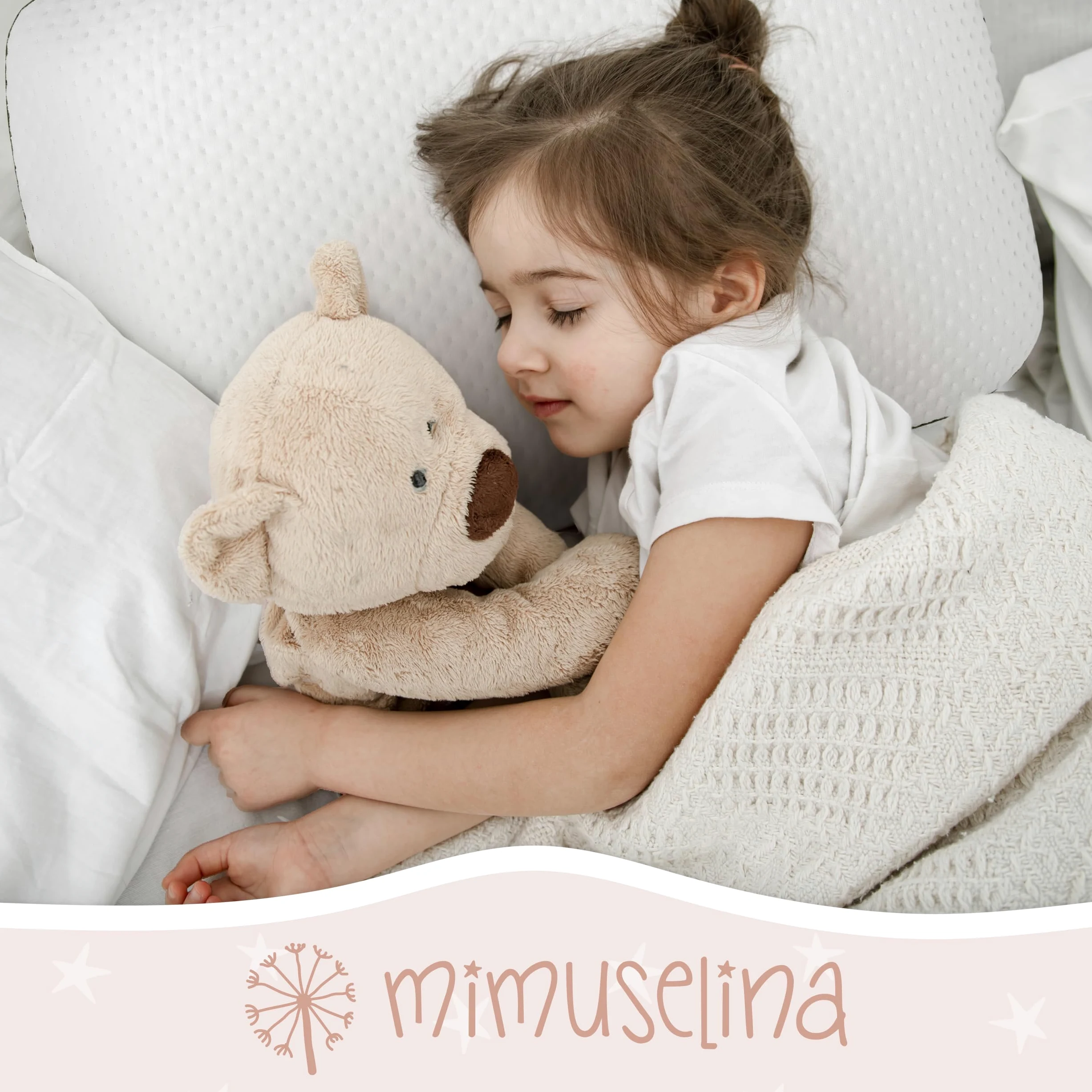 MIMUSELINA Cuscino Memory Foam Bambini 60x40x6 cm | Cuscino Antisoffoco in Schiuma Viscoelastica Traspirabile | Cuscini letto e Culla Ipoallergenici | Federa Tencel Sfoderabile e Lavabile