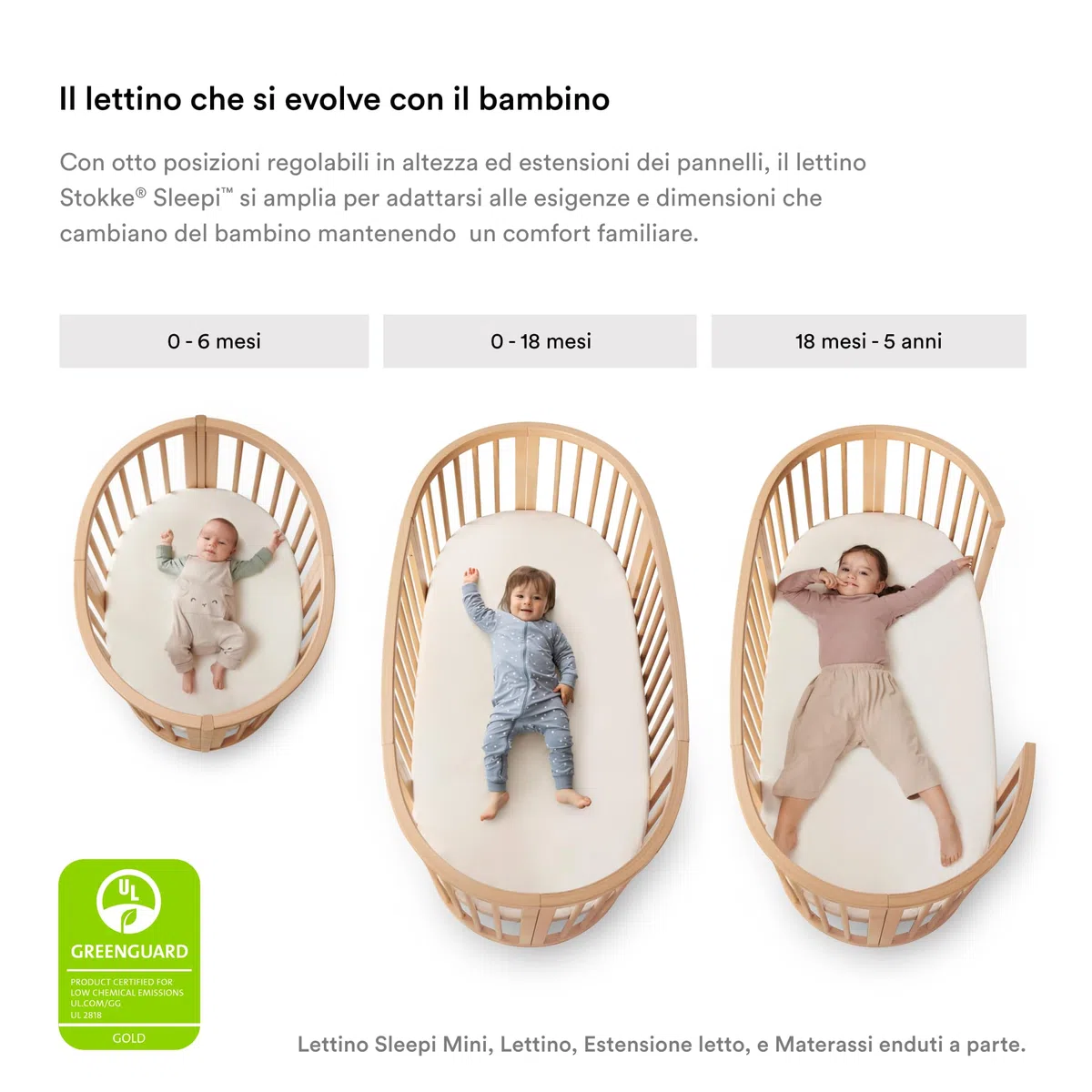 Bastone per tenda Stokke Sleepi, Naturale - Realizzato in legno di faggio solido e durevole - Da abbinare al letto Stokke Sleepi e Mini
