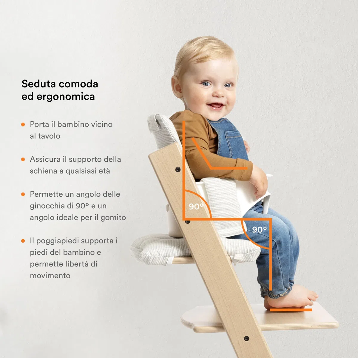 Seggiolone Tripp Trapp di Stokke con Baby Set, Glacier Green - Sedia regolabile ed evolutiva per bambini e adulti - Design ergonomico e classico