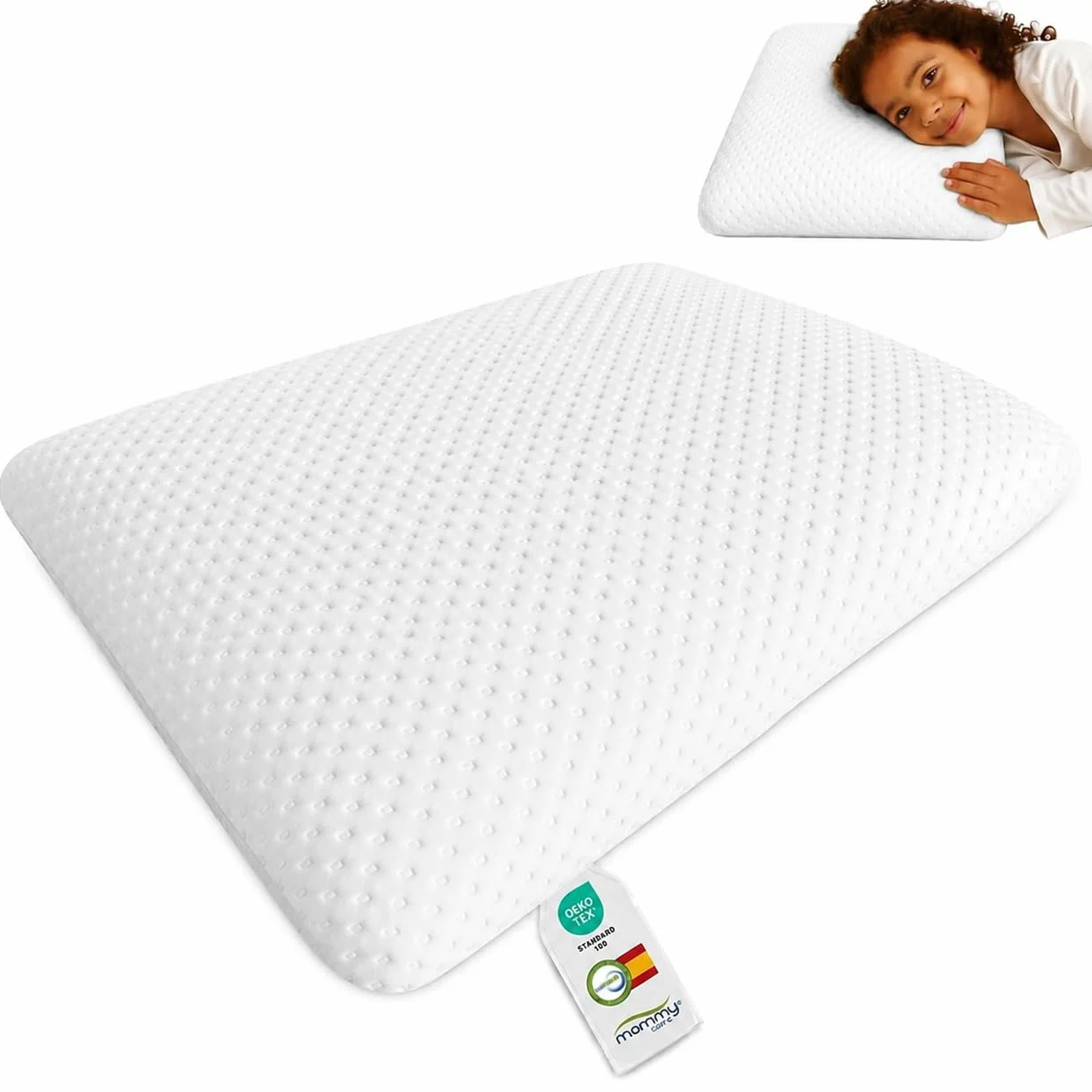 Cuscino Bambini Viscoelastico 70X35X6 Ergonomico Traspirante Ipoallergenico Morbido Lavabile Supporto Cervicale Età 2 a 8 Anni Per Lettino E Letto Singolo 90X190 Oeko Tex
