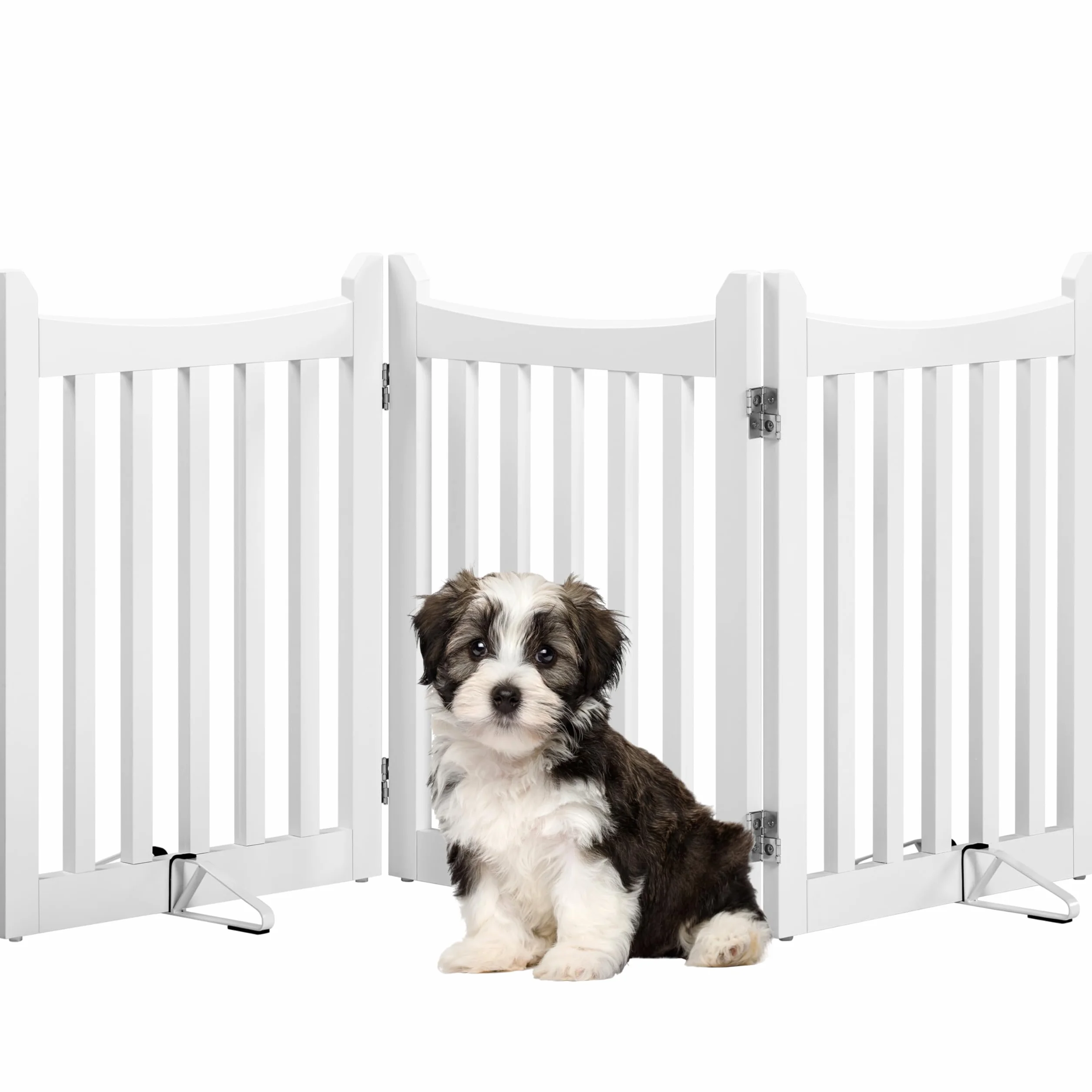 Yaheetech Cancelletto per Cani Estensibile Pieghevole Sicurezza Interno Legno 3 Pannelli 151,5×60,5 cm Bianco