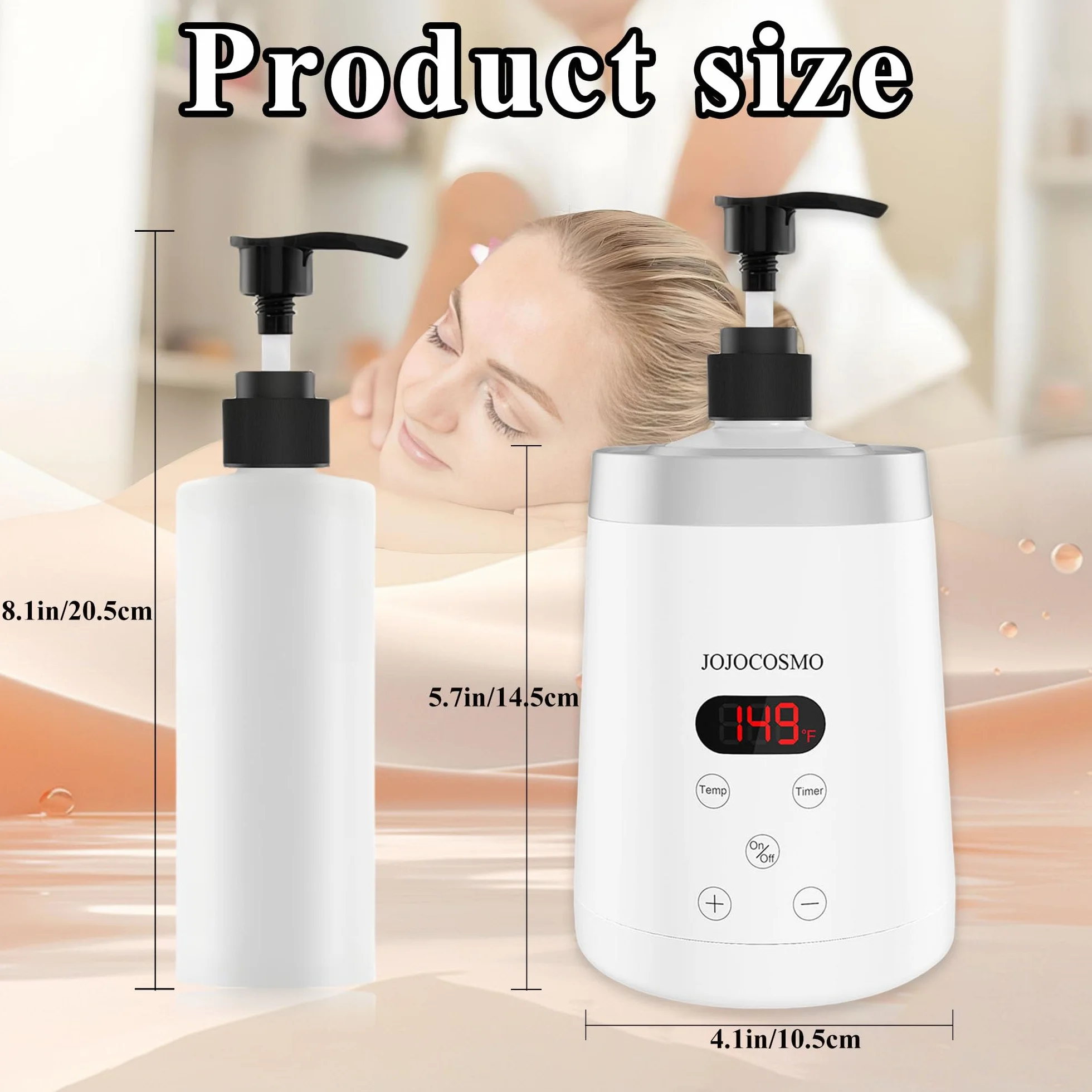 Scaldaolio da massaggio con dispenser per bottiglie, variabile, per salone e spa