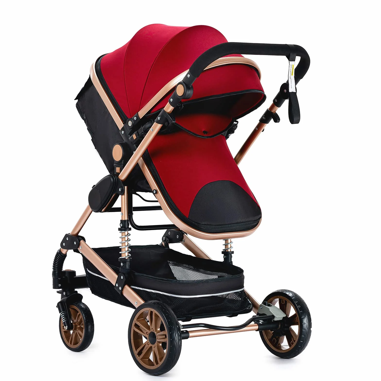 Magic ZC Passeggino Trio 3 in 1, Carrozzina Neonati Pieghevole Portatile, Spinta Reversibile a Due Vie (rosso 739)