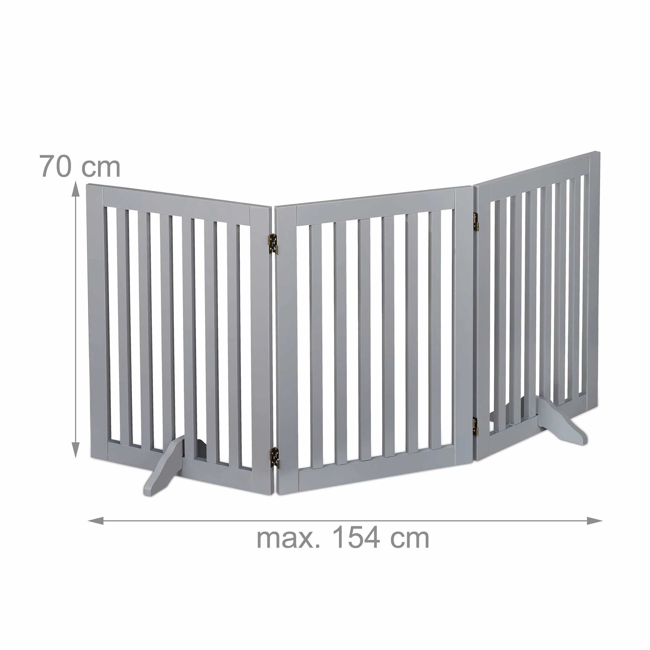 Relaxdays Cancelletto per Animali, Barriera per Cani e Gatti, Recinzione per Scale, Cancellino HxL 70 x 154 cm, Grigio