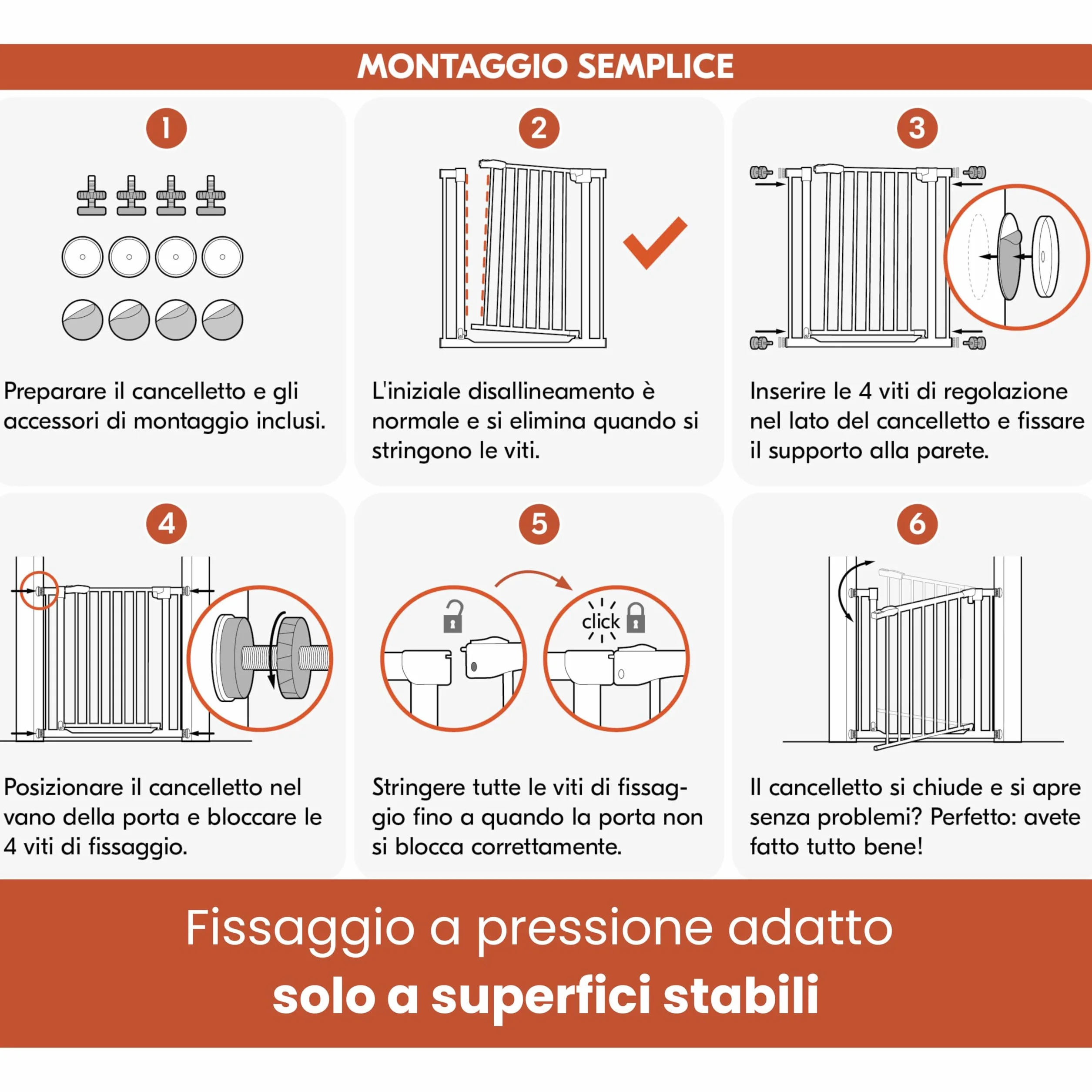 Hauck Open N Stop 2 Cancelletto per Bambini e Cani Larghezza Regolabile 75-80 cm Alto 77 cm