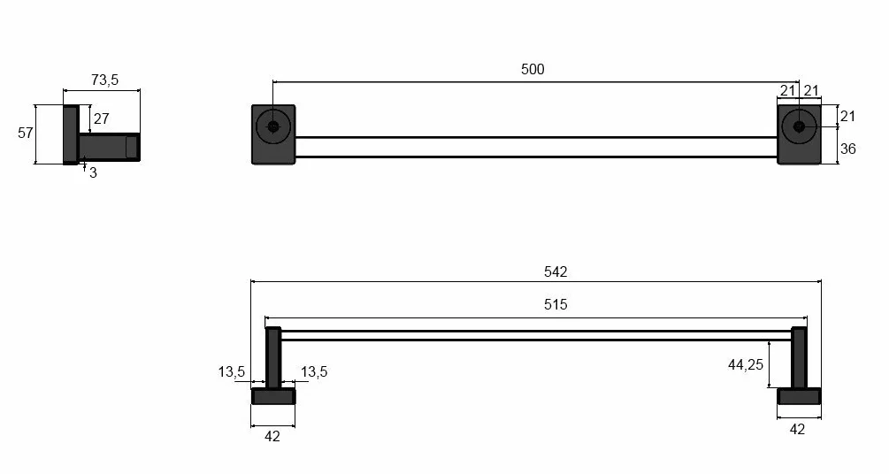 XIMAX 0700212 Barra portasciugamani magnetica 400 mm Bianco Radiatore Accessori sanitari