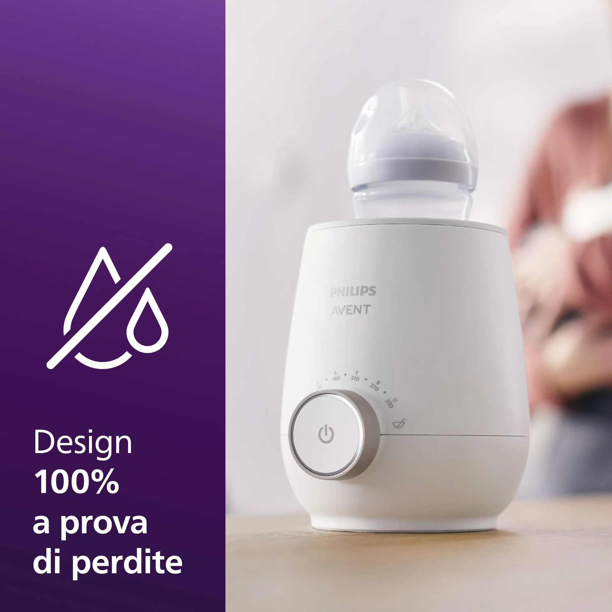 Philips Avent Scaldabiberon Set regalo – Scaldabiberon veloce e biberon Natural Response, controllo temperatura smart, riscaldamento uniforme, spegnimento automatico, SCF358/10