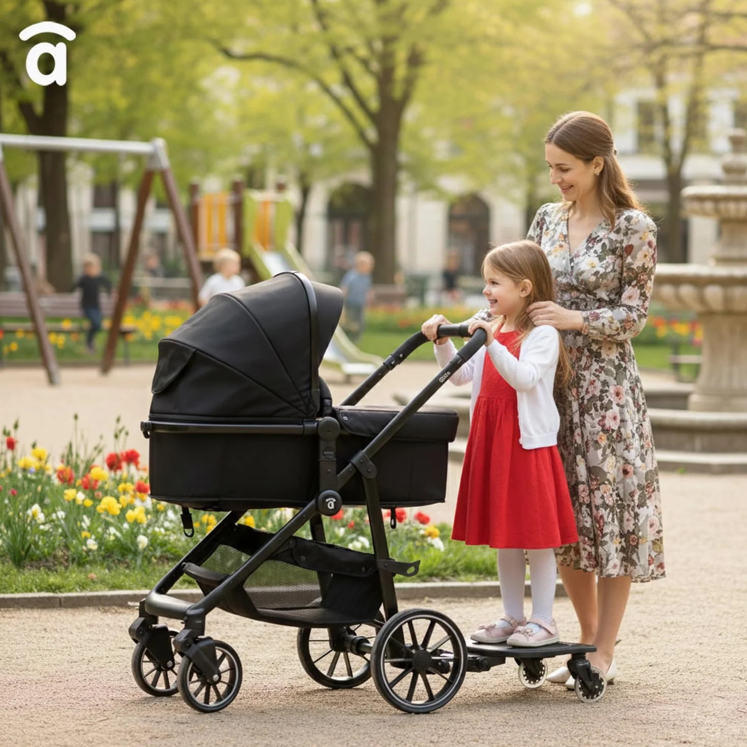 Asalvo Buggy Board - Monopattino con sedile per passeggino, passeggino, passeggino, passeggino, passeggino, universale, Buggy Board per il secondo bambino, accessorio per bambini da 1 a 7 anni (25 kg)
