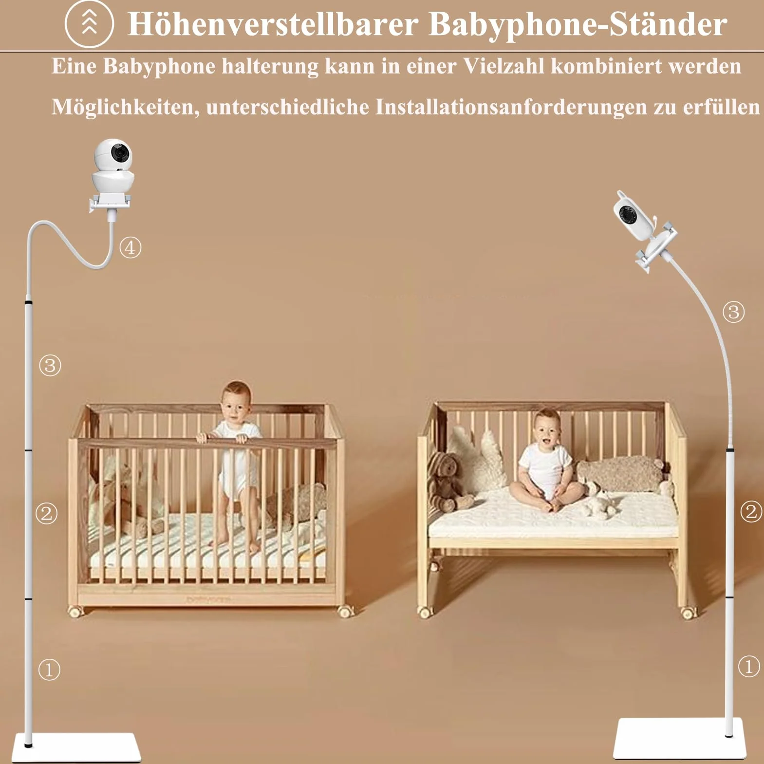 Supporto da pavimento per baby monitor compatibile con Philips Avent/eufy/GHB/BOIFUN/Hellobaby/NWOUIIAY/TakTark e compatibile con la maggior parte delle videocamere per bambini