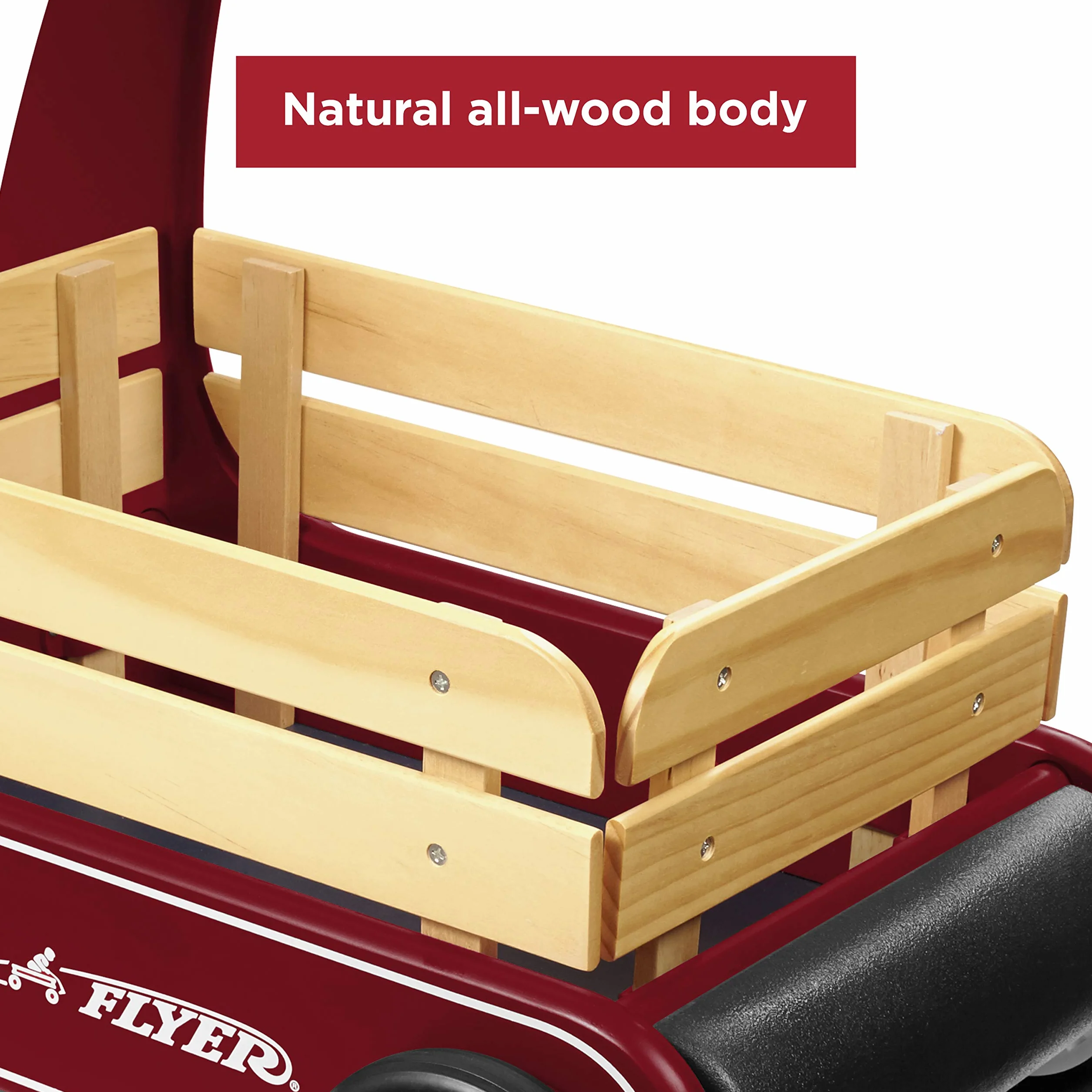 Radio Flyer Classic Walker Wagon, Carretto Giocattolo in Legno per Passare da Seduti a in Piedi per Bambini da 1 a 4 anni, Rosso