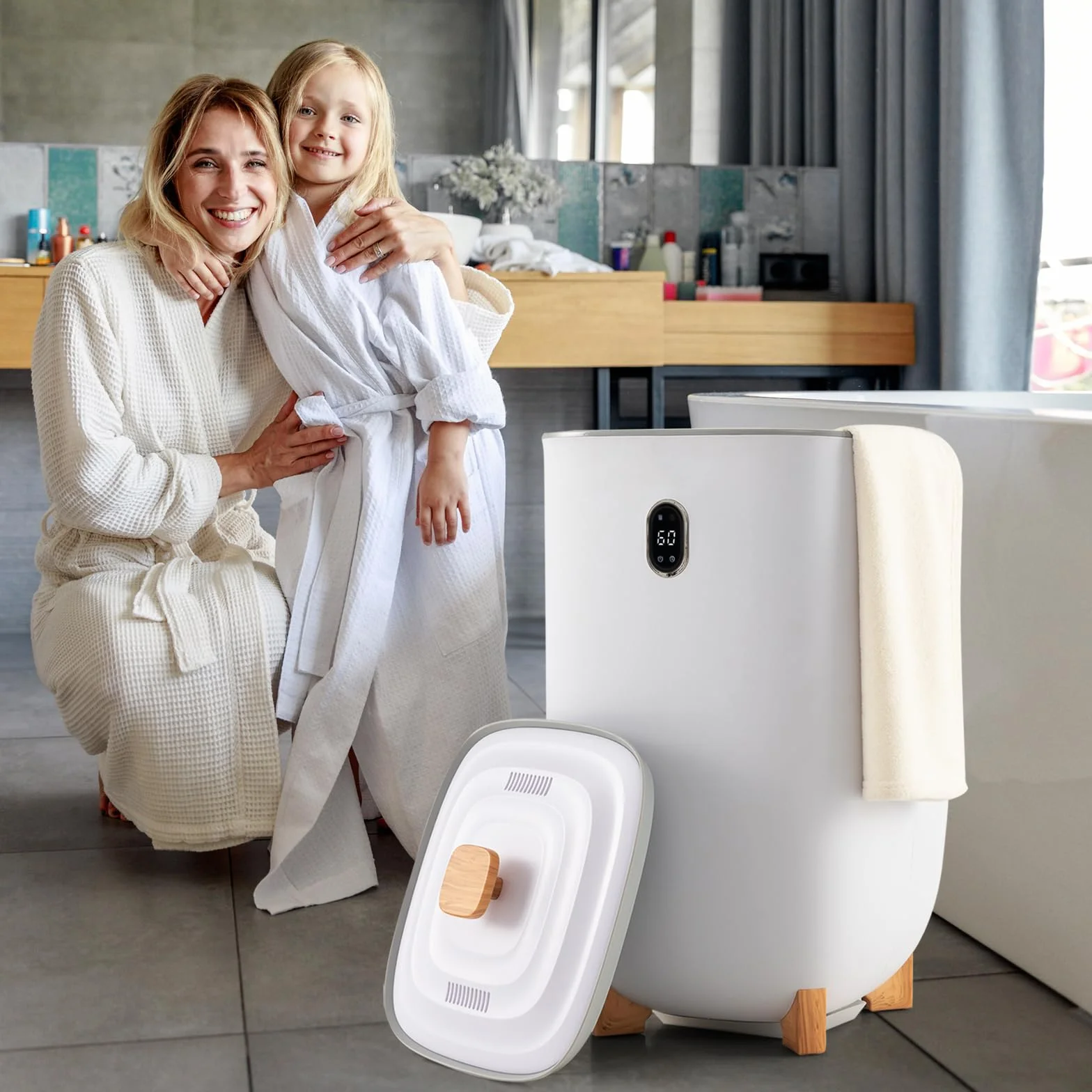 RELAX4LIFE Scaldasalviette 35L Acciaio Inox Caldo Asciutto Spegnimento Automatico