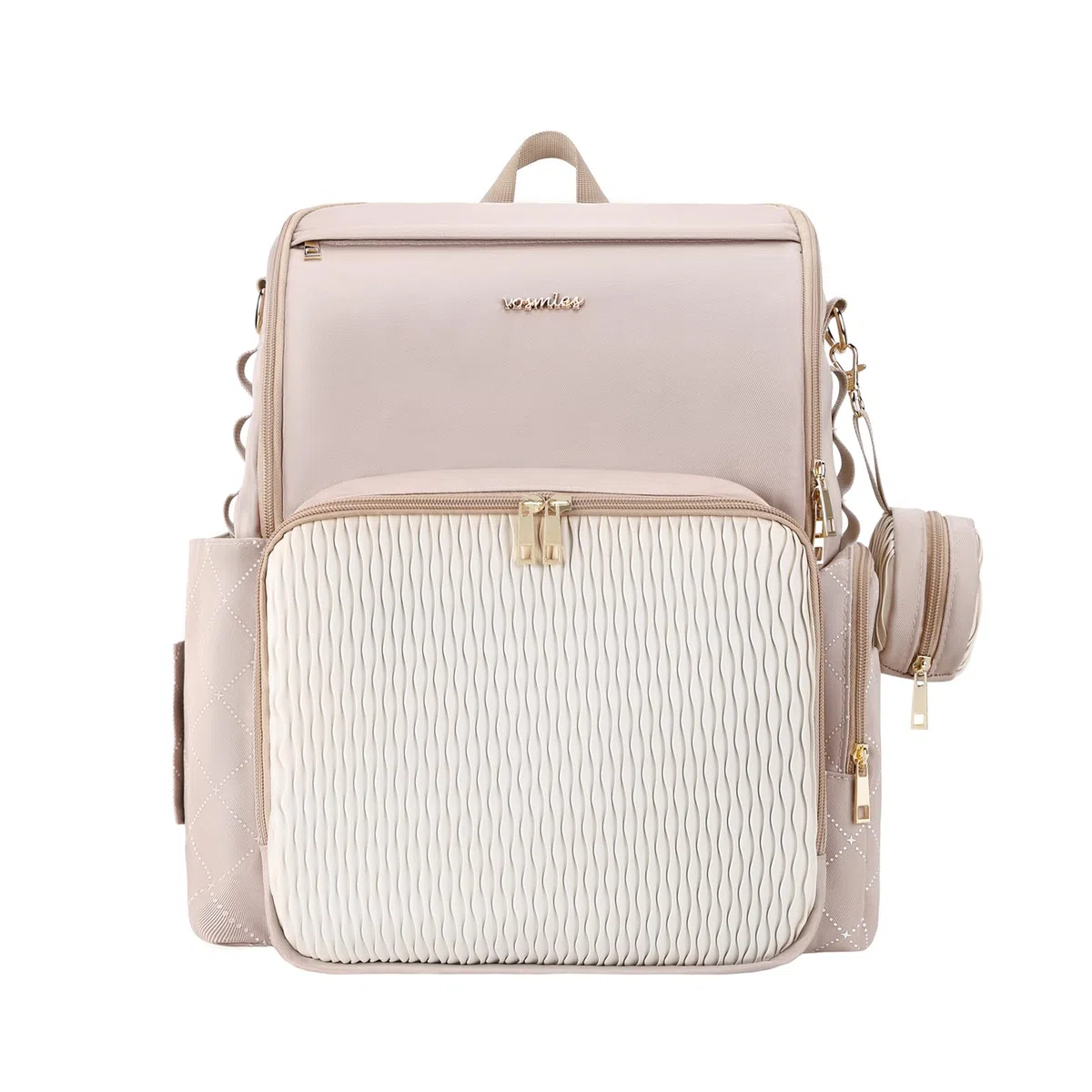 Elegante borsa per pannolini per bambini, borsa con fasciatoio, custodia per ciuccio e cinghie per passeggino