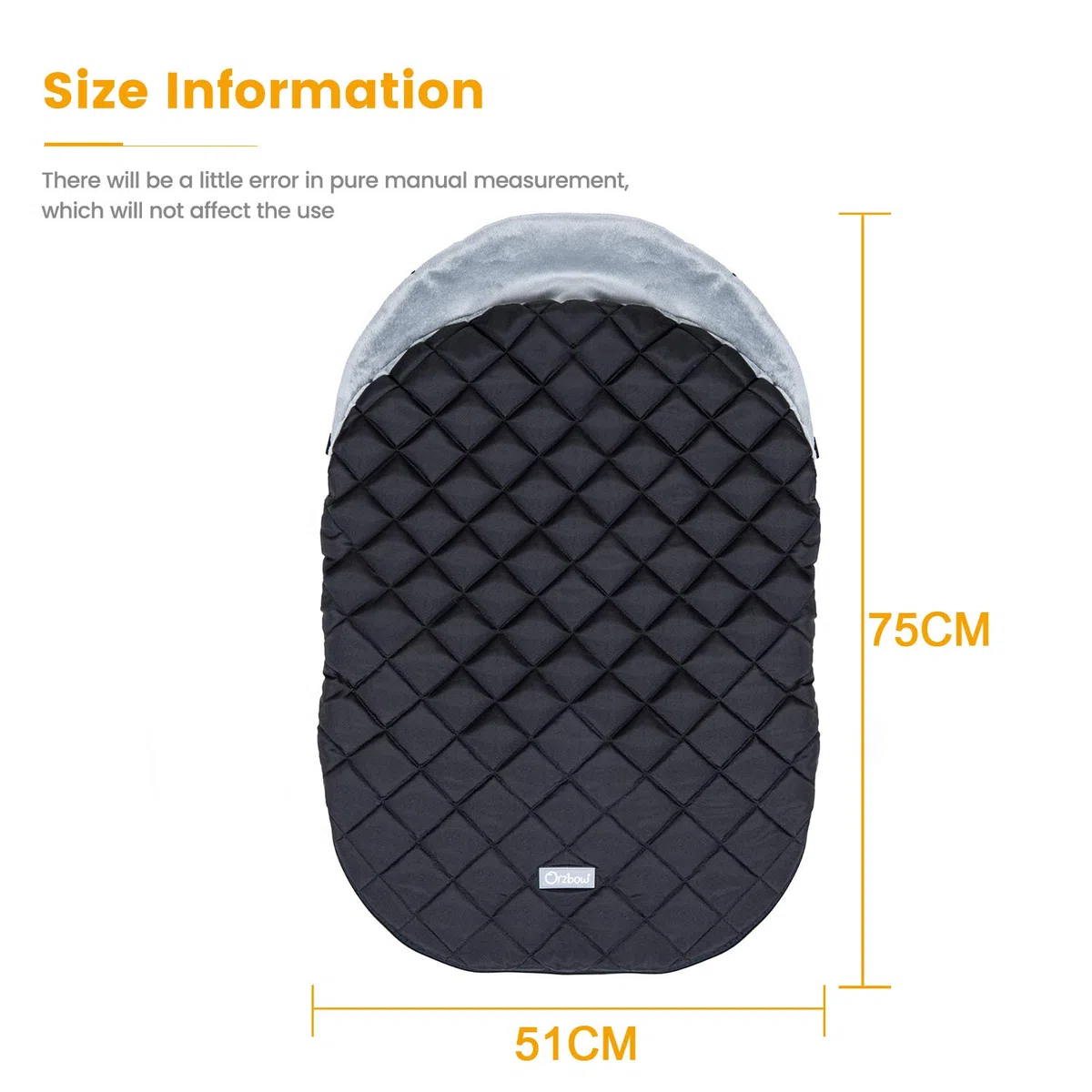 Orzbow Universale Sacco per Ovetto Invernale, Impermeabile Sacco a Pelo Termico per Seggiolino Auto (Maxi-Cosi/Römer/Cybex) con Imbracature a 3 e 5 Punti, Primavera e Autunno, Fodera Corta in Peluche