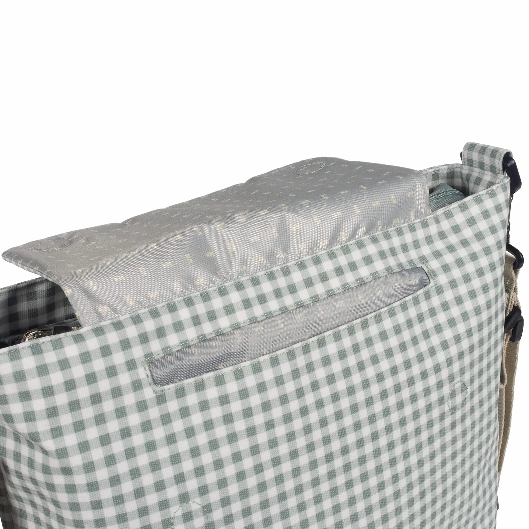 Borsa fasciatoio I Love Vichy verde 42x36x13 cm
