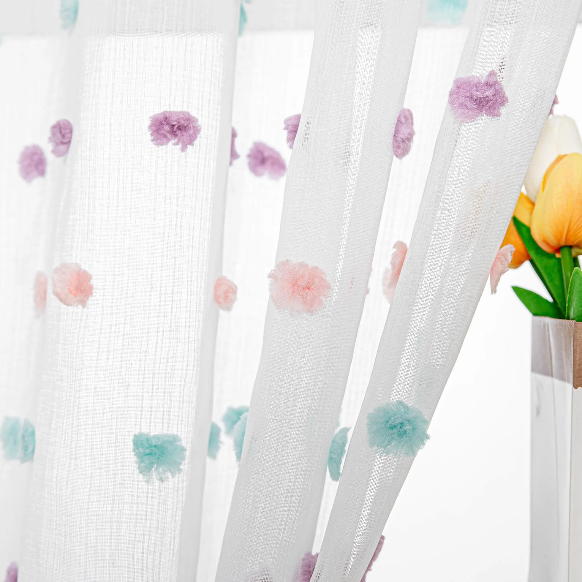 Tende con occhielli per camera dei bambini in voile moderne semitrasparenti MYSKY HOME