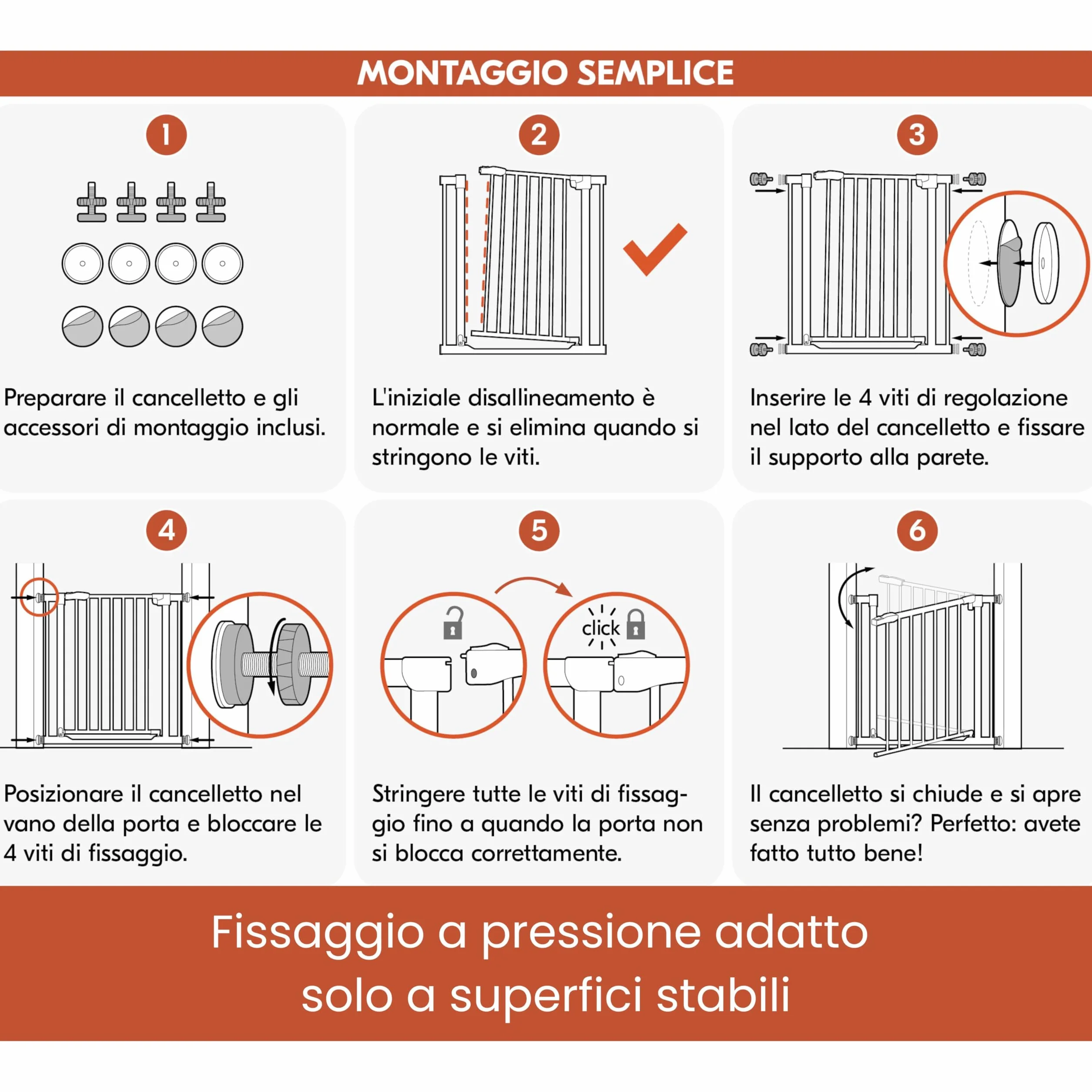 Hauck Stop N Safe 2 Cancelletto di Sicurezza Bambini e Cani 84-89 cm Barriera Porta e Scala Chiusura Manuale Montaggio a Pressione Senza Fori Interno