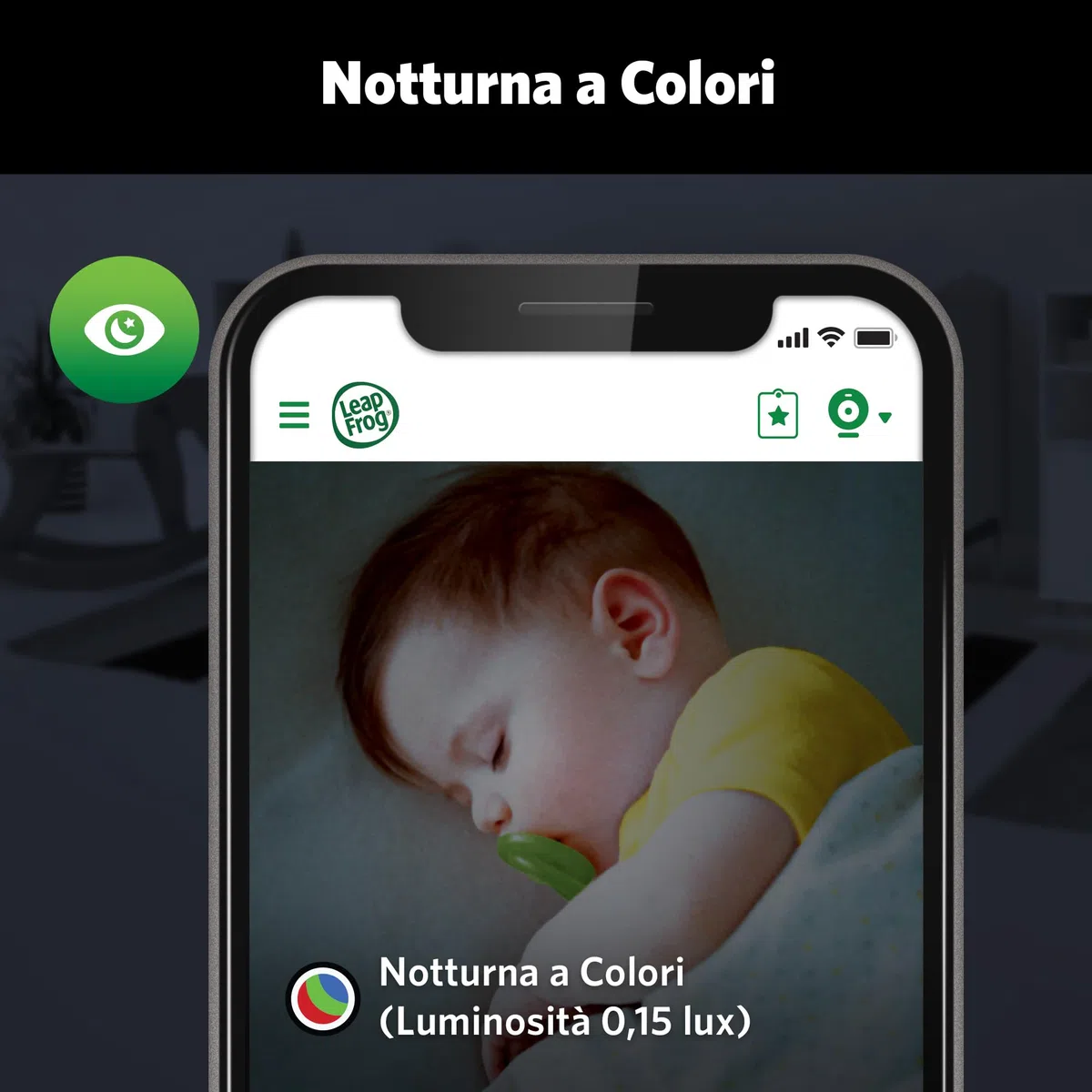 LeapFrog LF1911 Baby Monitor con video in 1080HD,App gratuita con rilevamento del movimento e del rumore,visione notturna a colori,modalità privacy,telecomando dello zoom a inclinazione di rotazione