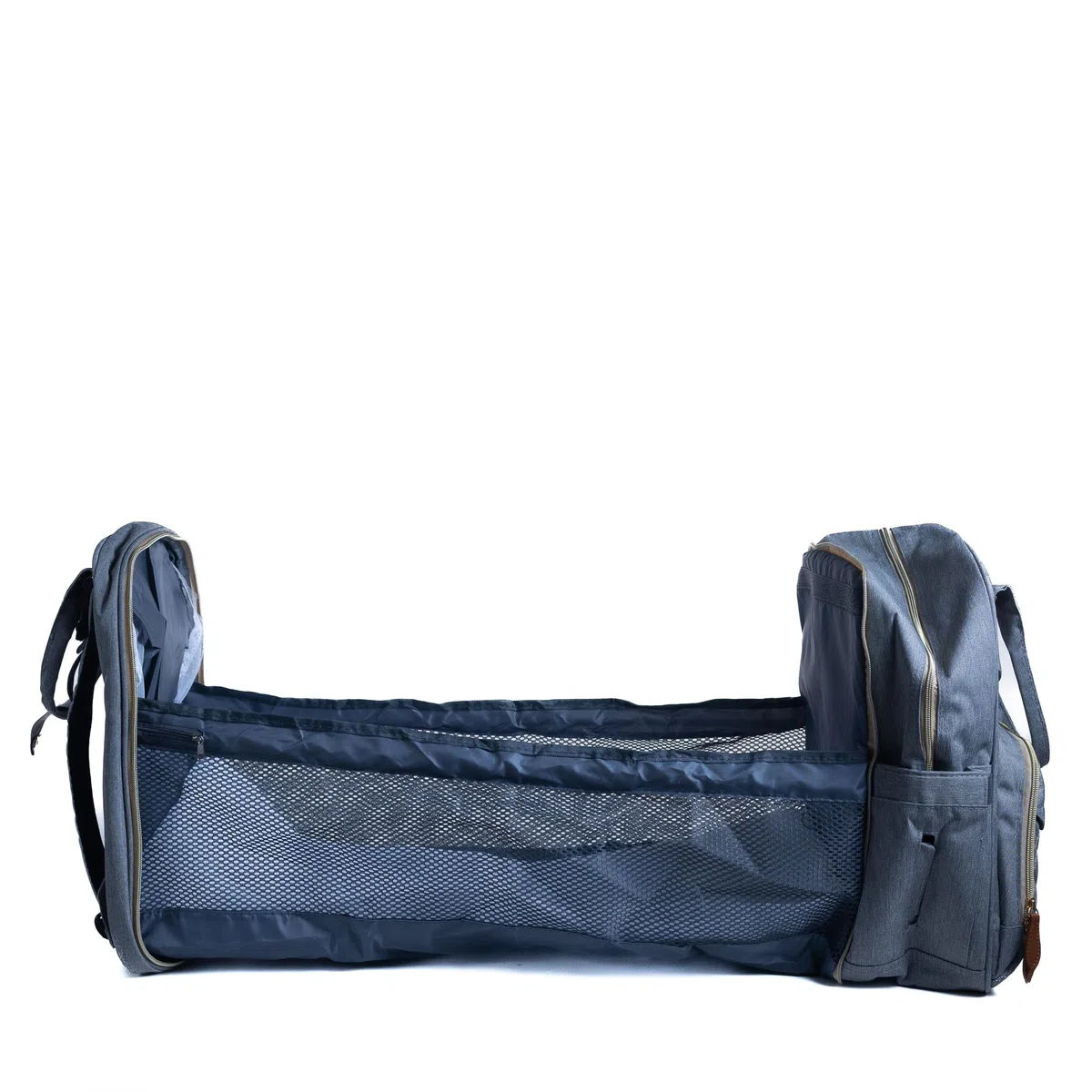 Zaino per pannolini 3 in 1 – Grande capacità con 13 tasche, lettino pieghevole e zanzariera incorporata, borsa da viaggio multifunzione, impermeabile, grigio o blu