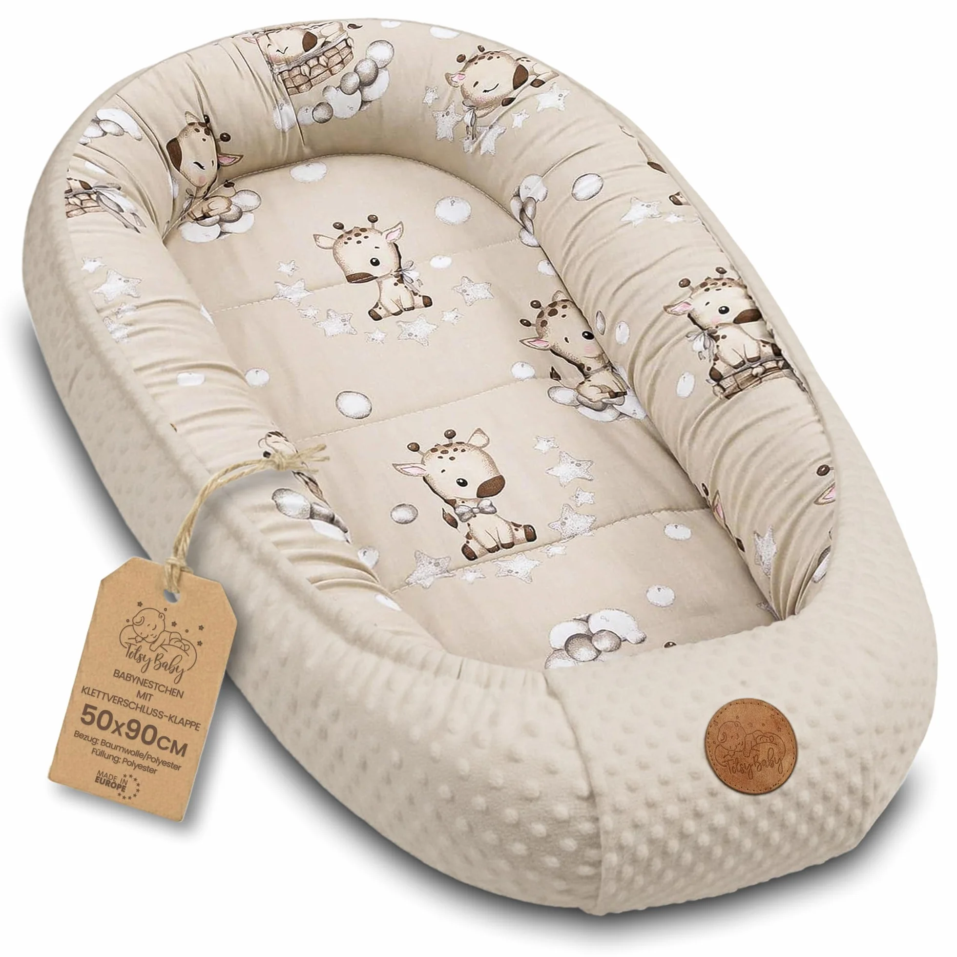 Riduttore lettino neonato 90x50 cm nido culla pod cocoonababy babynest antisoffoco Giraffe