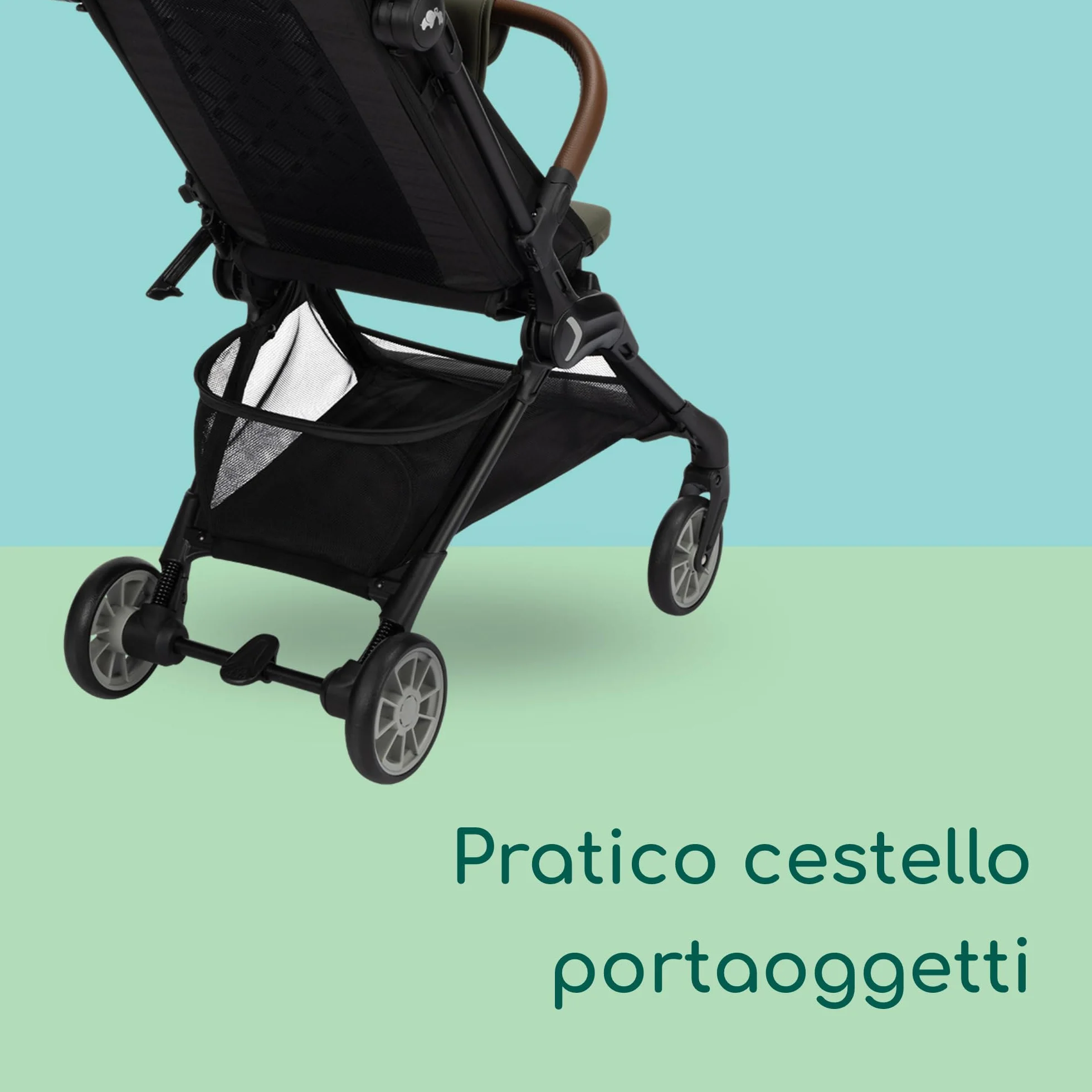 Bebeconfort Zephir Passeggino Pieghevole da Viaggio 0-4 Anni 22 kg Leggero 5,6 kg Chiusura Compatta Mineral Green