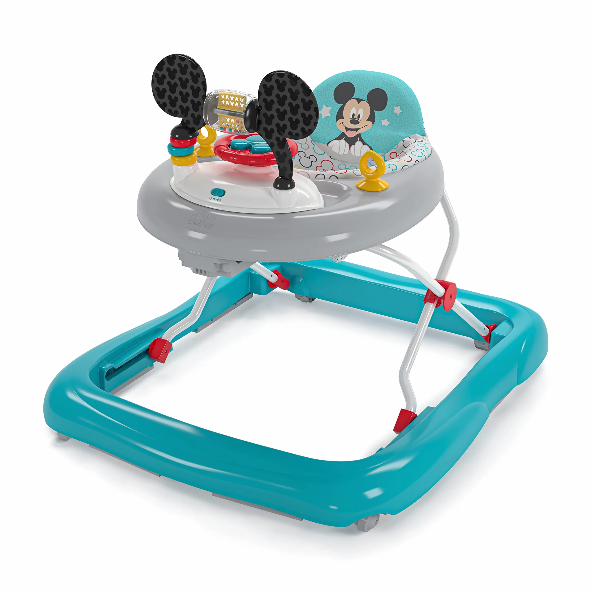 Bright Starts, Disney Baby, Girello multiattività 2 in 1 Topolino - Altezza regolabile e telaio facilmente ripiegabile, 6+ mesi