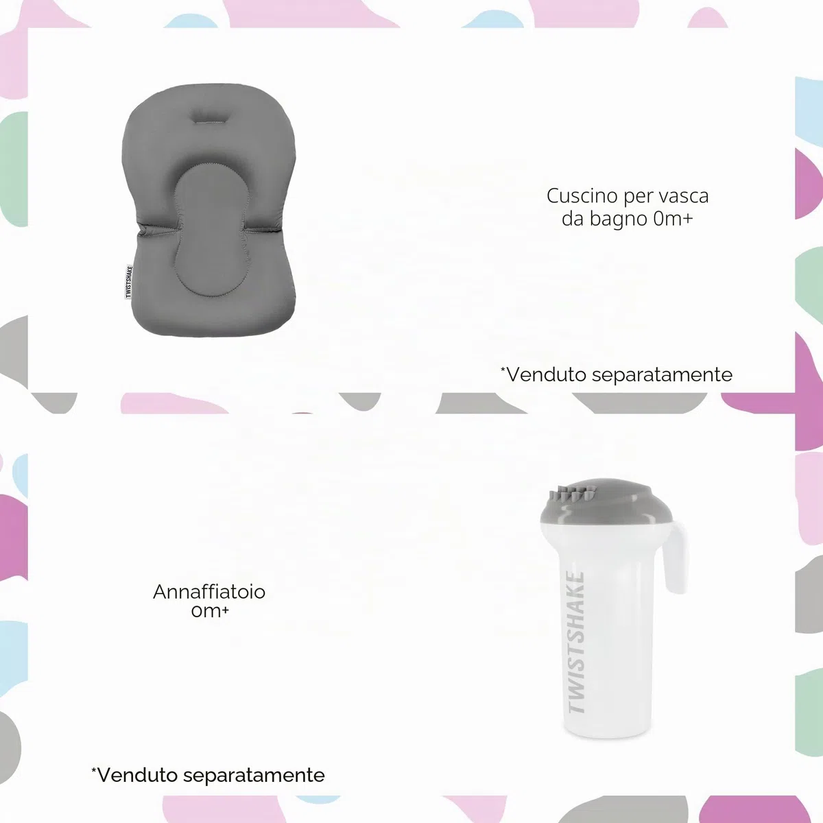 Twistshake Vaschetta Bagnetto Pieghevole Antiscivolo 30L | Design Ergonomico e Compatto | Vasca Portatile Neonati | Doccia Bimbi Sicura | Utilizzo da 0+ Mesi | Grigio Bianco