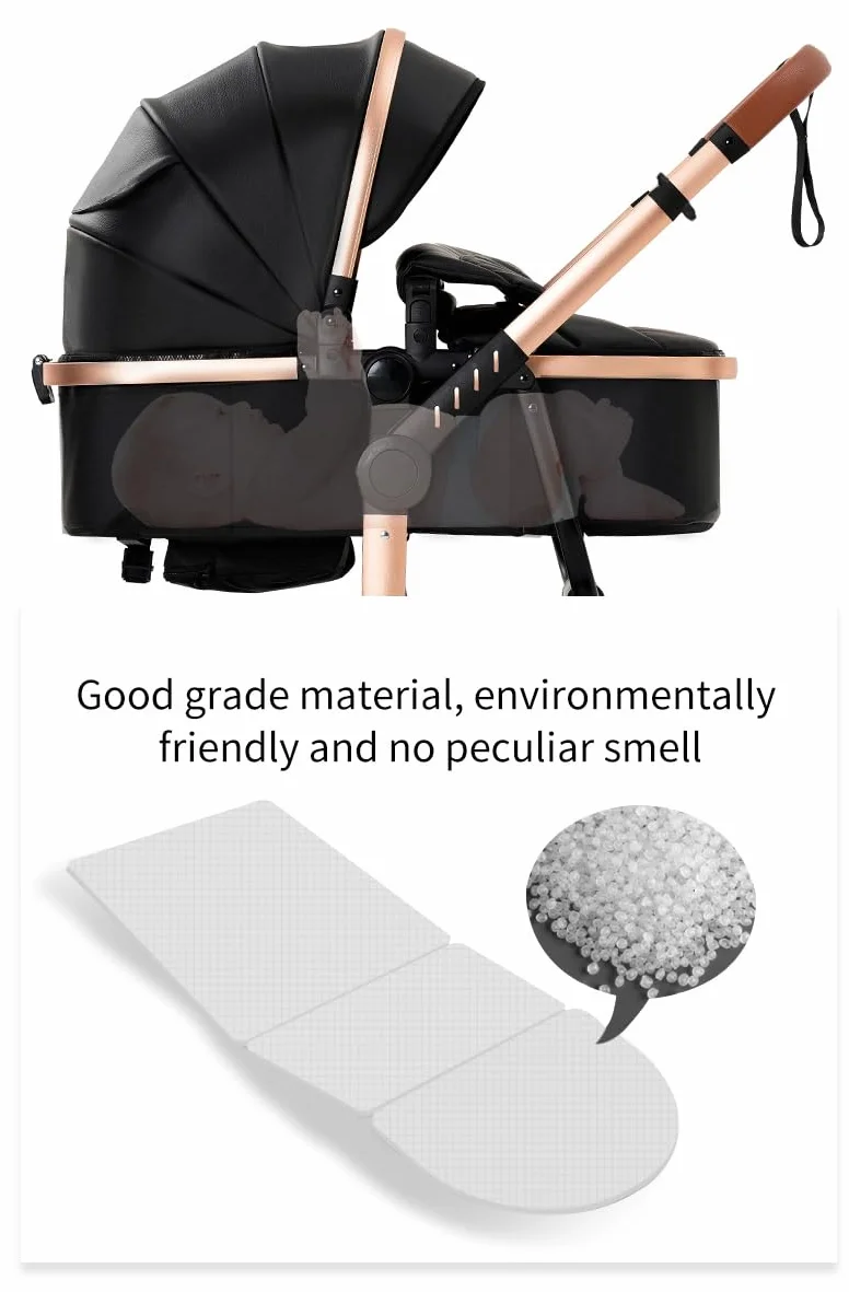 Passeggino 3 in 1 con culla telaio magnesio rinforzato imbracatura 5 punti carrozzina reversibile grigio