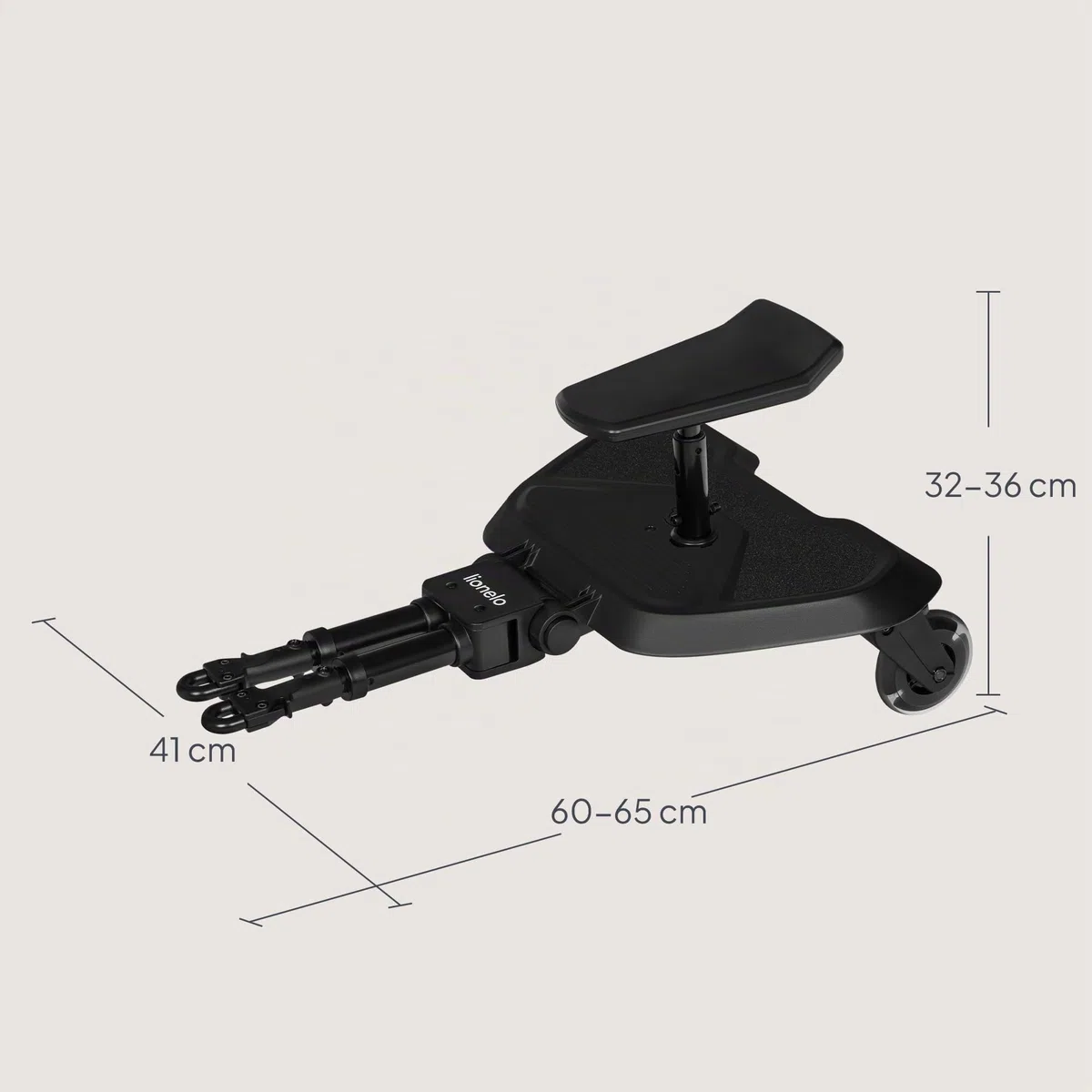 LIONELO Pedana Passeggino BUGGY BOARD con Seduta staccabile, Pedana Universale, per Bambini da 2 a 5 anni, Portata 25 kg, Ammortizzazione, Montaggio Universale, Ruote a LED, Pedane mobili