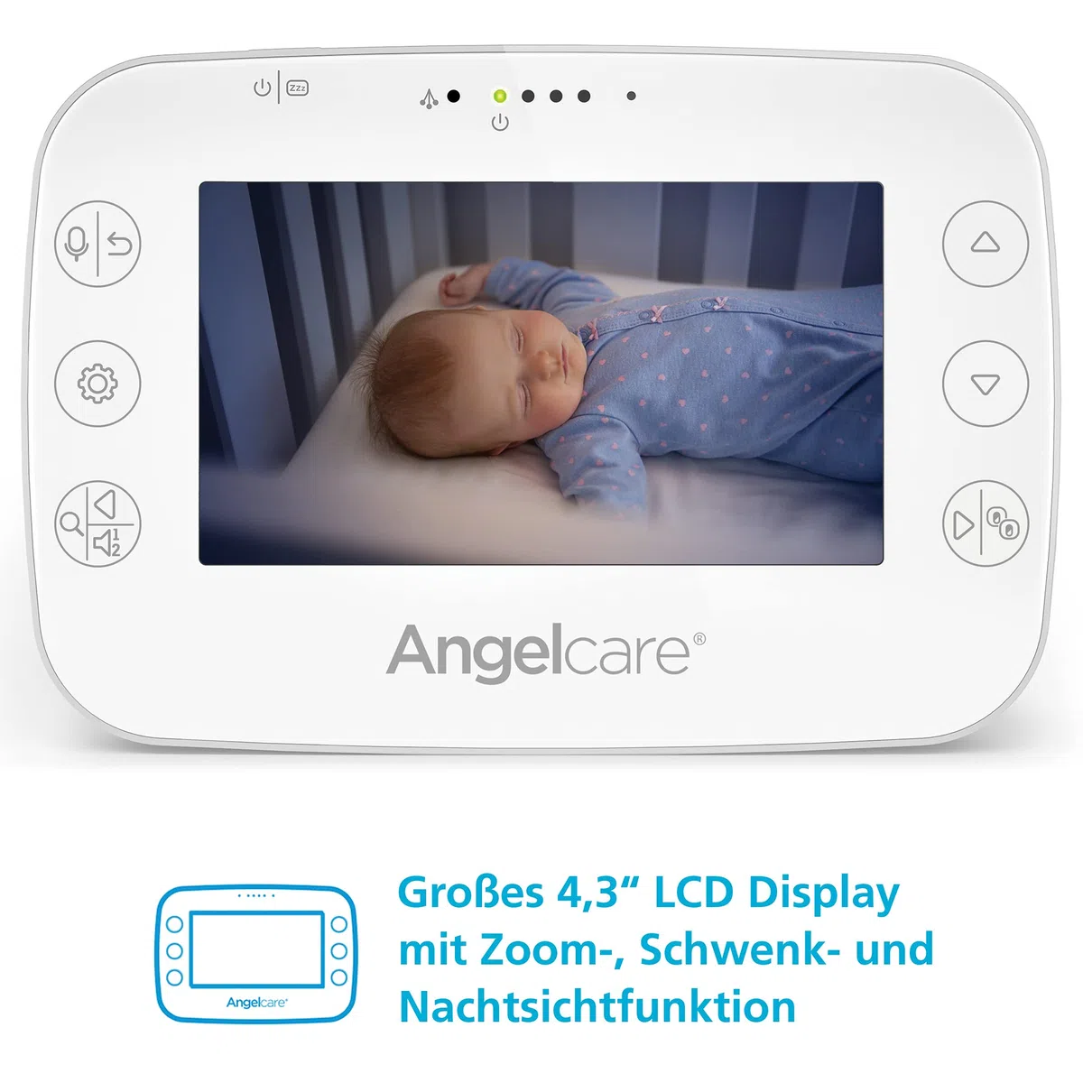 Angelcare SmartSensor Pro 3, monitoraggio 3 in 1: video + audio + movimento con sensori wireless, visualizzazione della temperatura ambiente