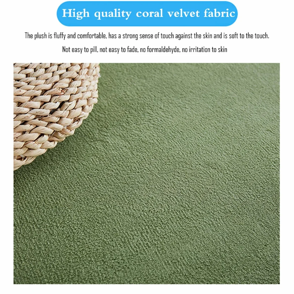 Tappeti e Scendiletto per Bambini, Tappeto Bimbi Lavabile, Tappeto Salotto Tatami, in Diversi Colori e Misure-Olive Green-120 * 150cm