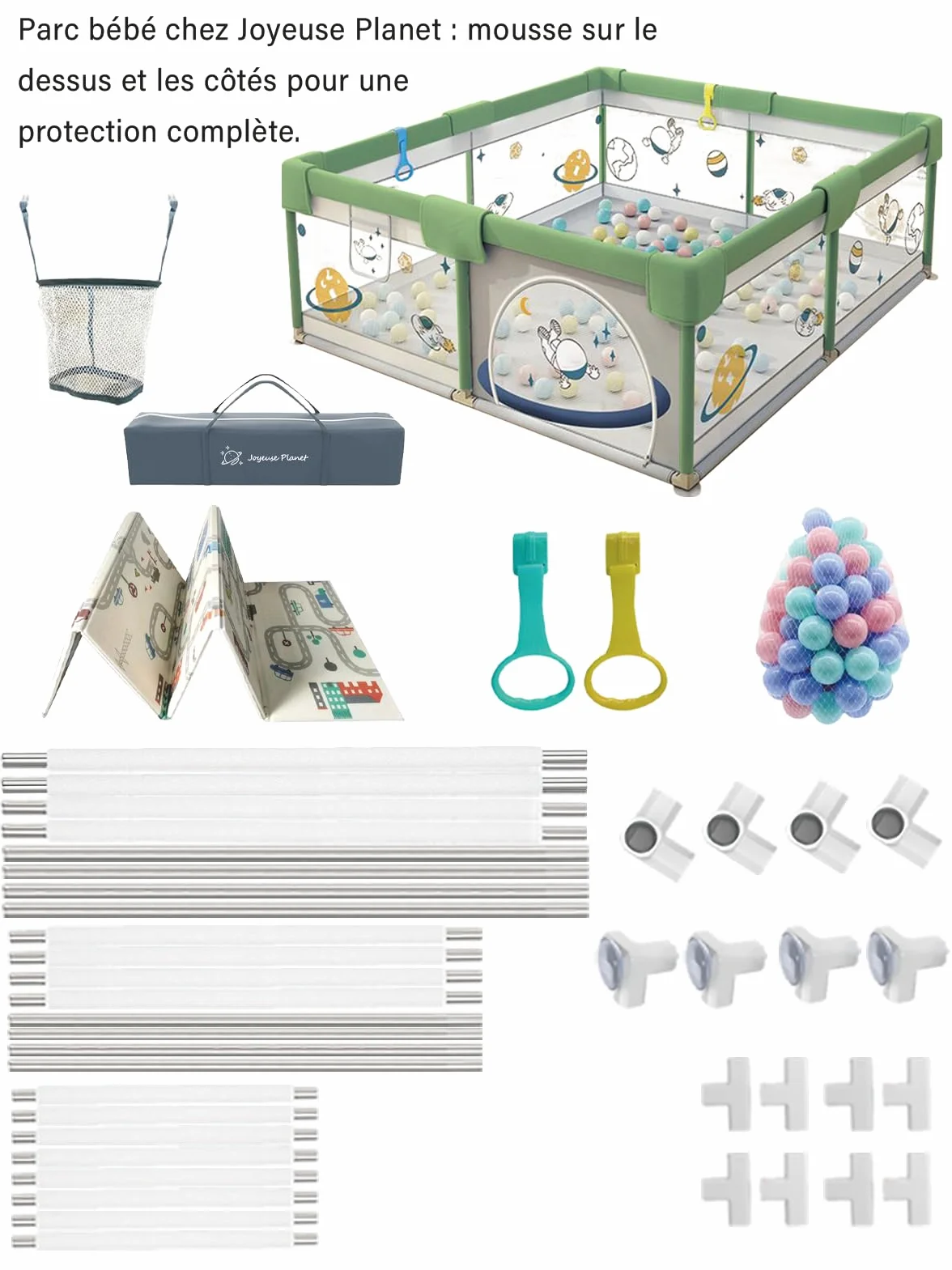Baby box completo con tappeti, parco bambino in tessuto Oxford, centro attività per interni ed esterni, parco giochi per bambini con rete traspirante su quattro lati e ventose (150 x