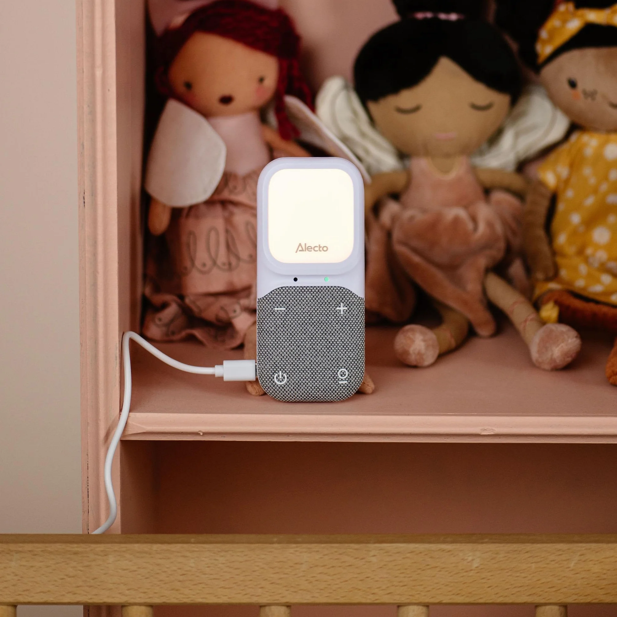 Alecto DBX140 Moderno baby monitor Full Eco Audio DECT display luce notturna Bianco Grigio