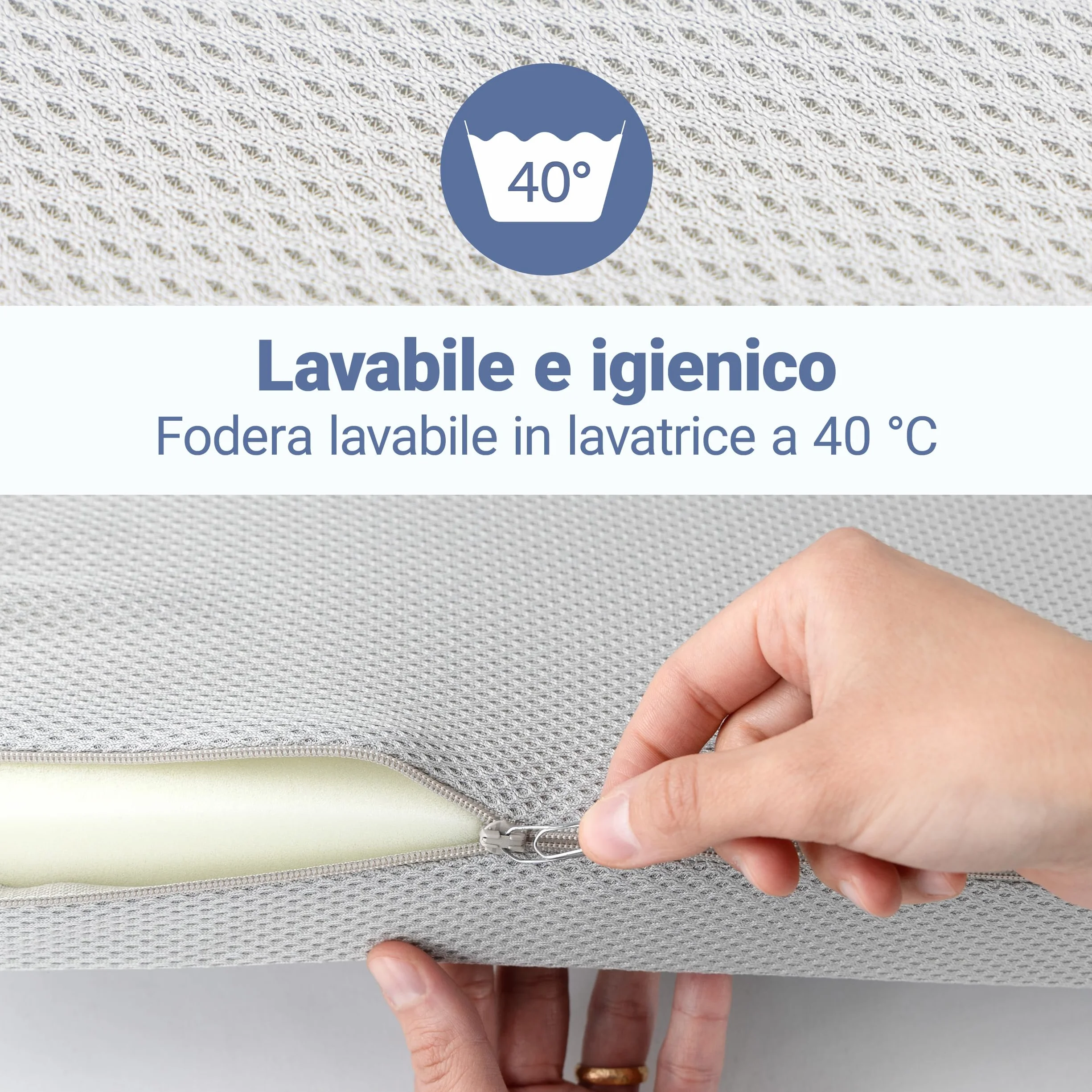 LaLoona Materassino da Viaggio 60x120 cm - Materasso Pieghevole Neonato 5 cm Spessore – con Fodera Sfoderabile - Borsa Trasporto - Traspirante - Lavabile - Certificato OEKO-TEX - Grigio