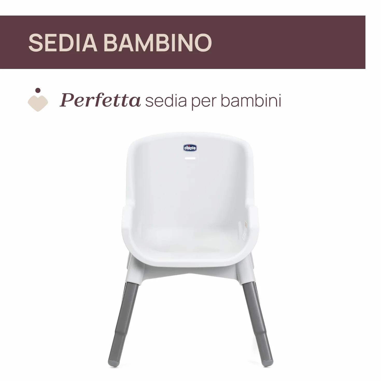 Chicco Seggiolone Evolutivo Pappa per Bambini 6 mesi 40 kg Richiudibile Seduta Lavabile Cintura 5 Punti Vassoio Rimovibile Compatto Leggero