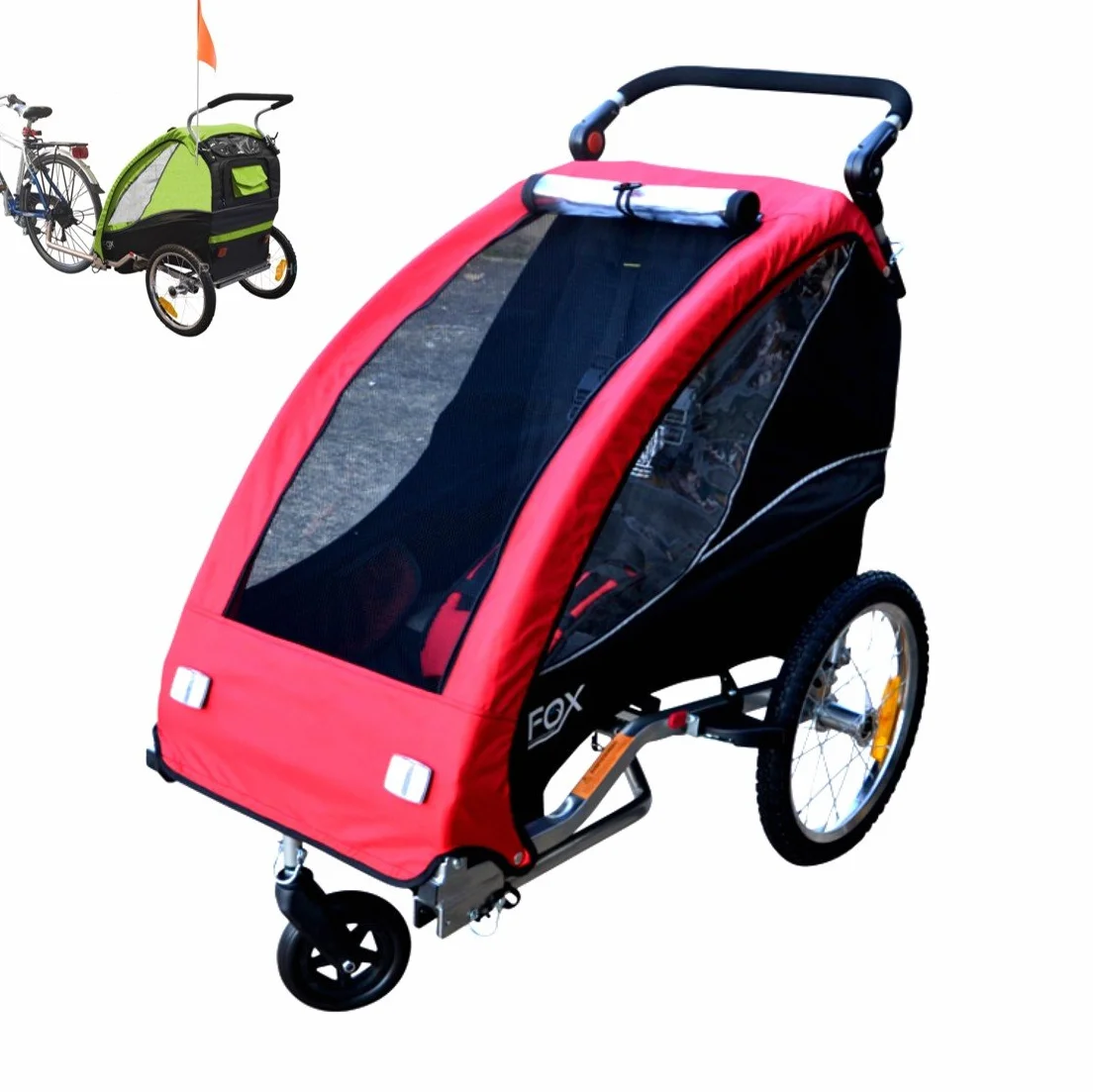 FOX Rimorchio passeggino per 1 bambino in bici