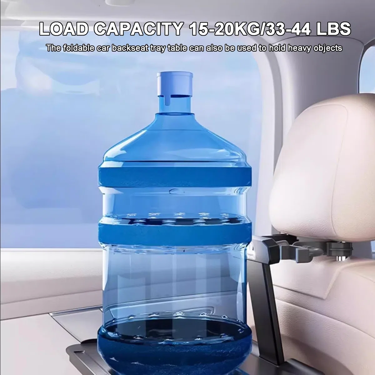 Tavolino per Auto con Vassoio Espandibile e Scomparto per Tazza di Bevande, Vassoio Portatile Pieghevole per Sedile Posteriore Dell'auto, 58 * 25 cm, Adatto alla Maggior Parte dei Veicoli